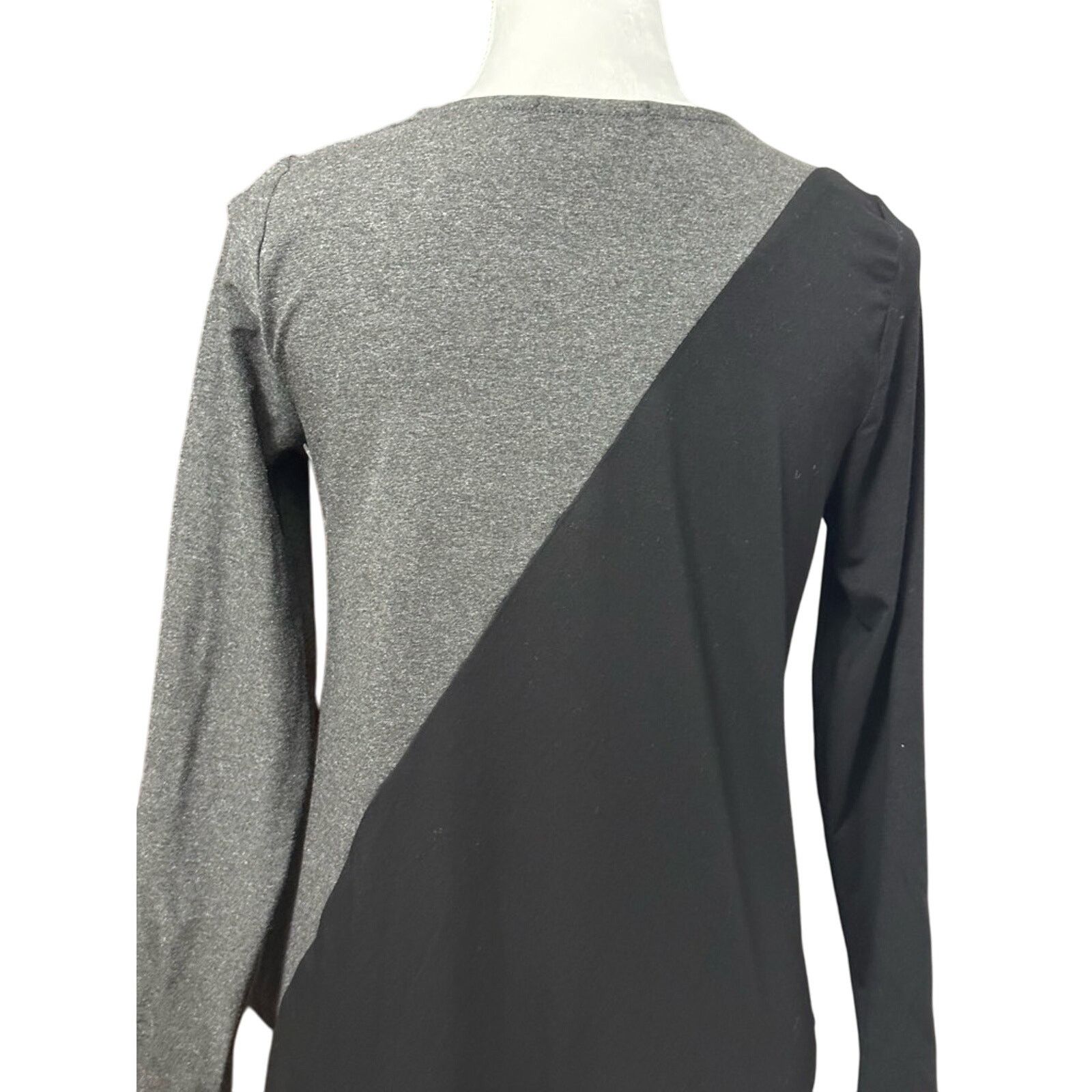 Other Karen Kane Long Sleeve Asymmetric Color Block Gray Black XSP Size XS / US 0-2 / IT 36-38 - 6 Thumbnail