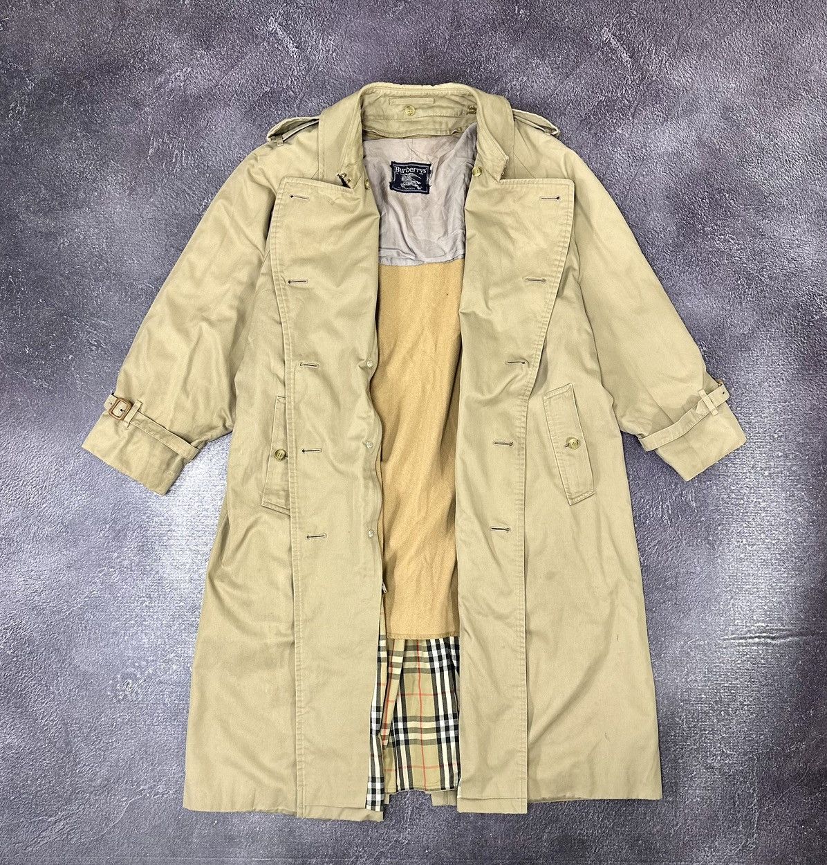 Burberry Vintage 90s Burberry Nova Check Luxury Designer Trench Coat Size US XL / EU 56 / 4 - 1 Thumbnail