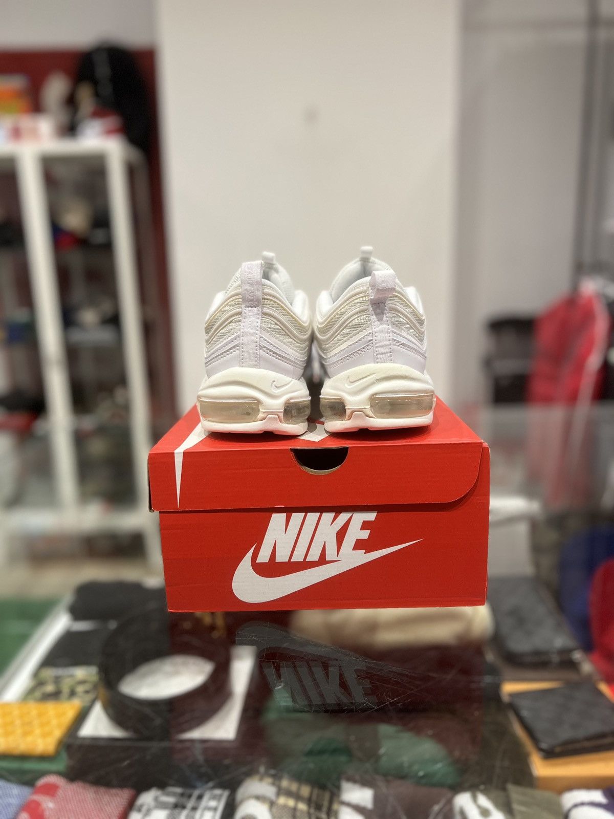 Nike Nike Air Max 97 Triple White Wolf grey Size: 13 Size US 13 / EU 46 - 4 Thumbnail