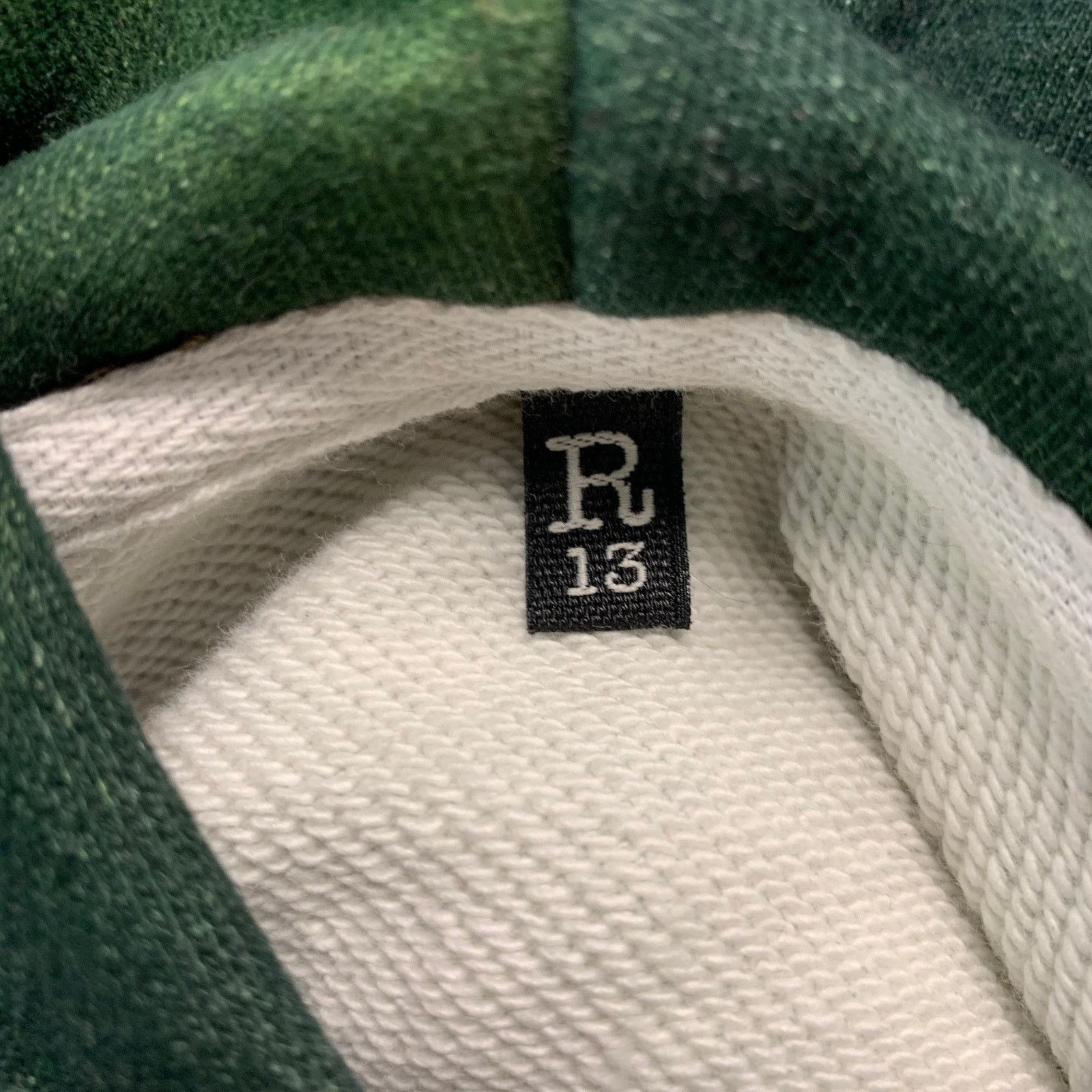 R13 R13 Green White Yellow Eagle Print Cotton Hoodie Sweatshirt Size US S / EU 44-46 / 1 - 6 Thumbnail