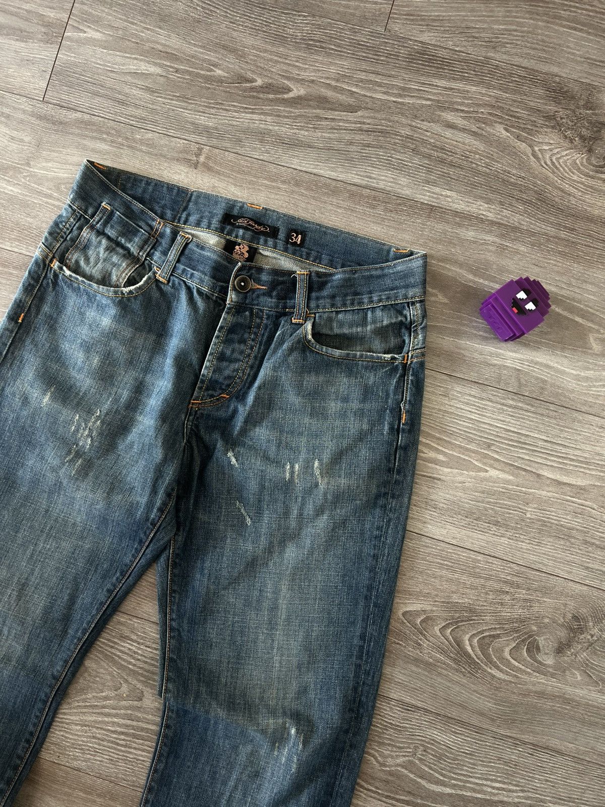Ed Hardy Ed Hardy Avant Garde Loose Japan Style Distressed Jeans Size US 34 / EU 50 - 3 Thumbnail