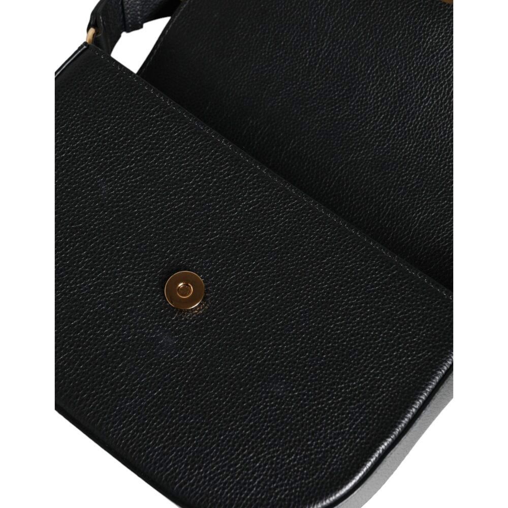 Versace Versace Black Grainy Calf Leather Logo Crossbody Shoulder Ba Size ONE SIZE - 4 Thumbnail