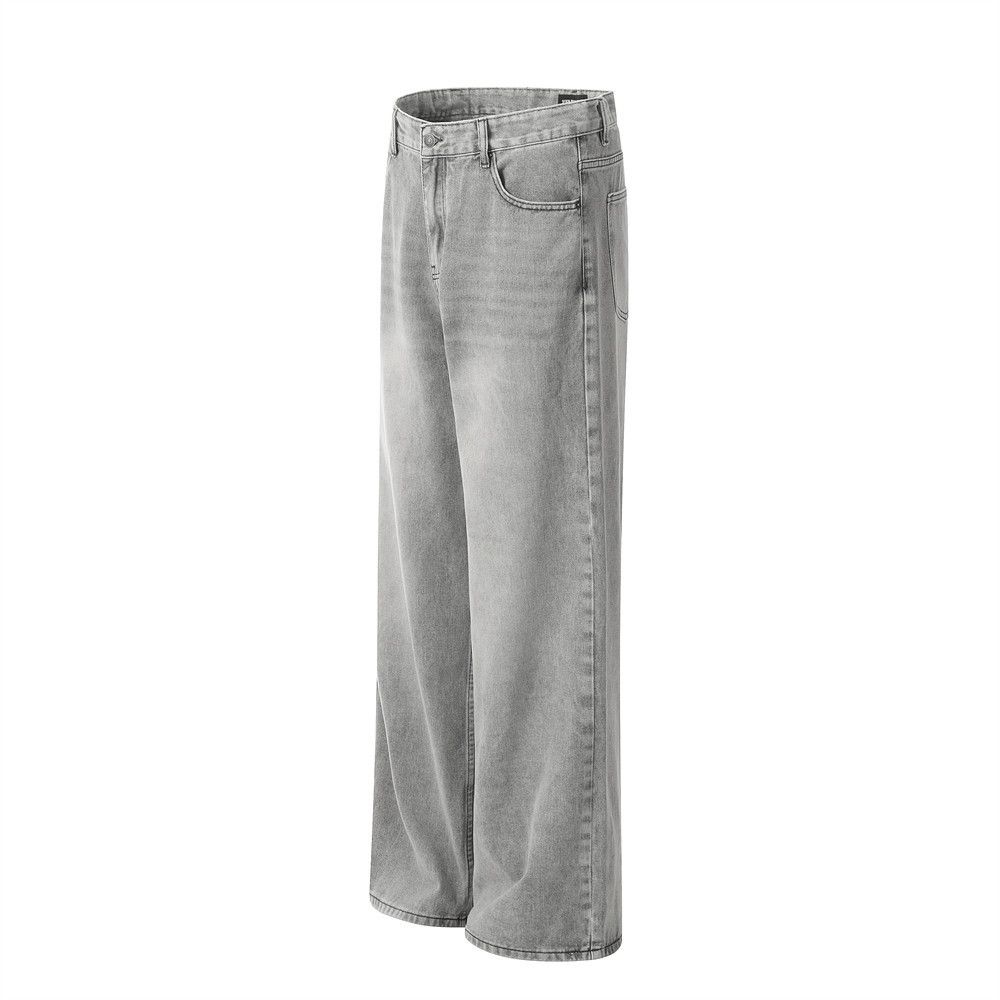 Japanese Brand × Jean Punk distressed washed men's loose straight versatile jeans Size US 34 / EU 50 - 2 Thumbnail
