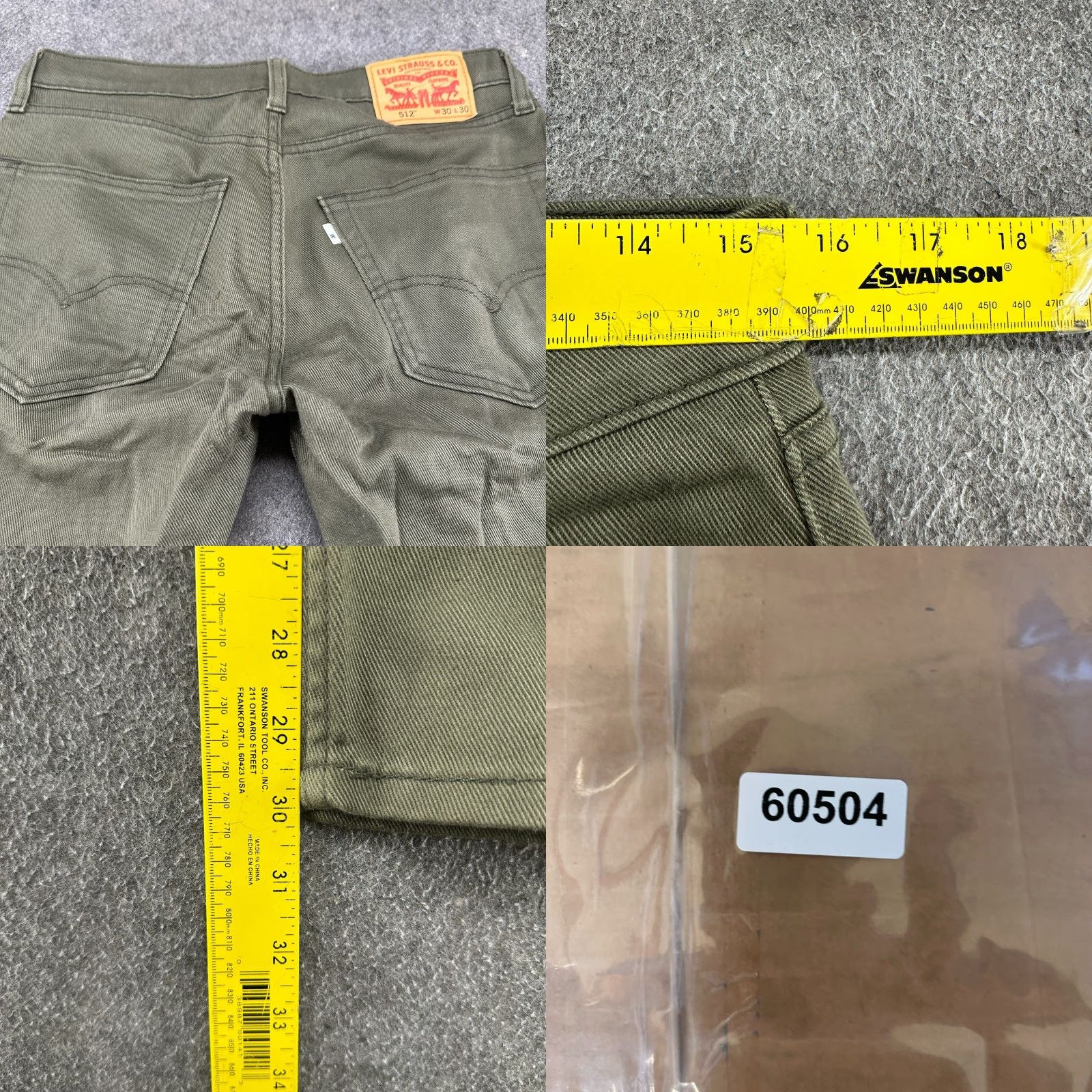 Levi's Levi's 512 Jeans Mens 30x30 Green Slim Straight Leg Light Wash Stretch Denim Modern 500 Series Mens Size US 30 / EU 46 - 8 Thumbnail