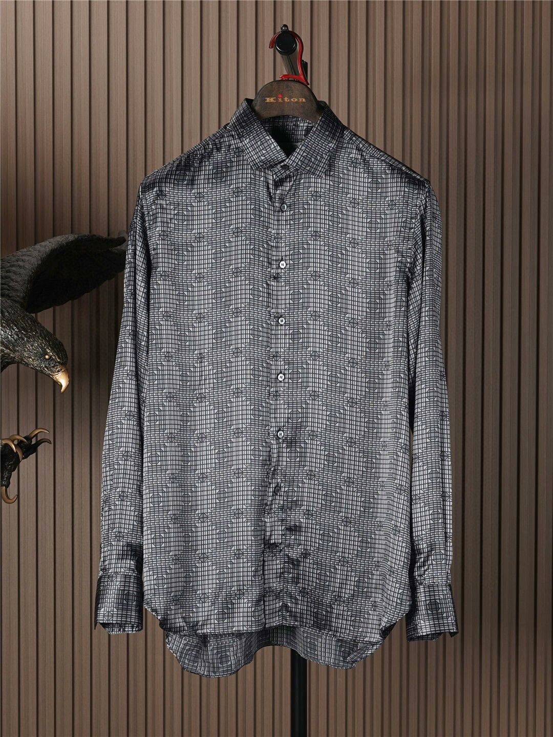 Zilli ZILLI Silk Shirt with Mother-of-Pearl Buttons Size US M / EU 48-50 / 2 - 1 Thumbnail