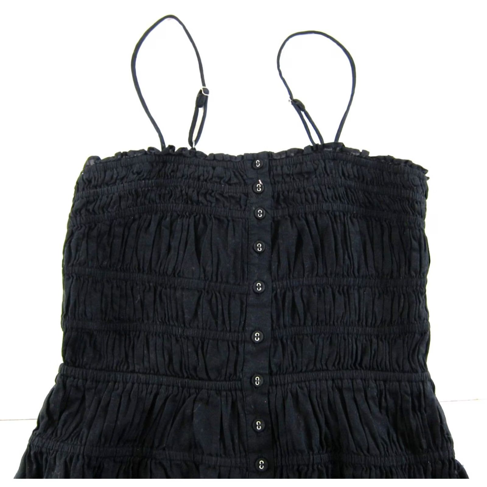Vintage Rita Ora Primark Sun Dress XS Black NWT Button Down Stretch Spaghetti Strap Size XS / US 0-2 / IT 36-38 - 4 Thumbnail