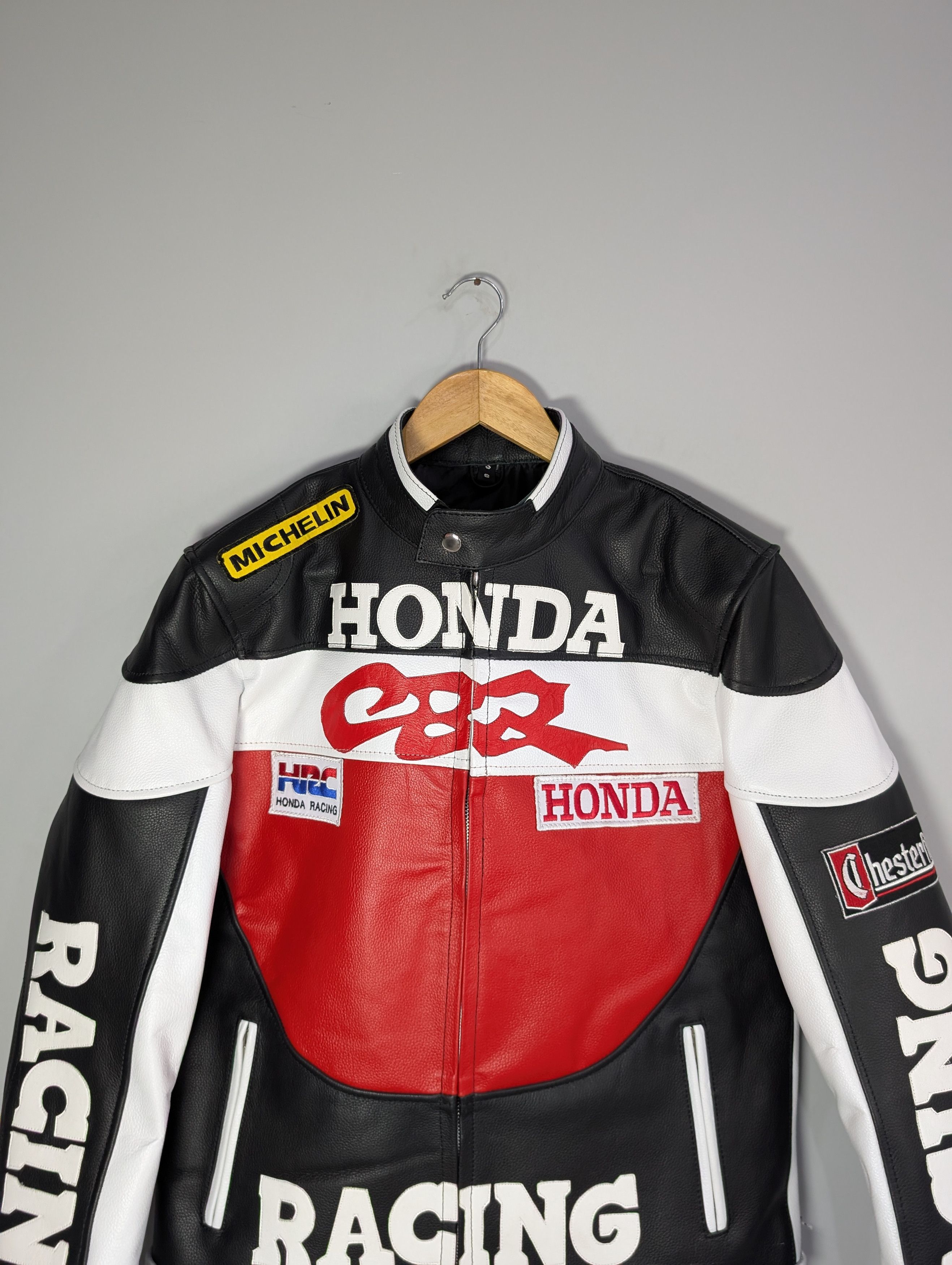 Vintage 🔥Honda🔥 90s Motorcycle Racing Real Cowhide Leather Jacket Size XL / US 12-14 / IT 48-50 - 3 Thumbnail