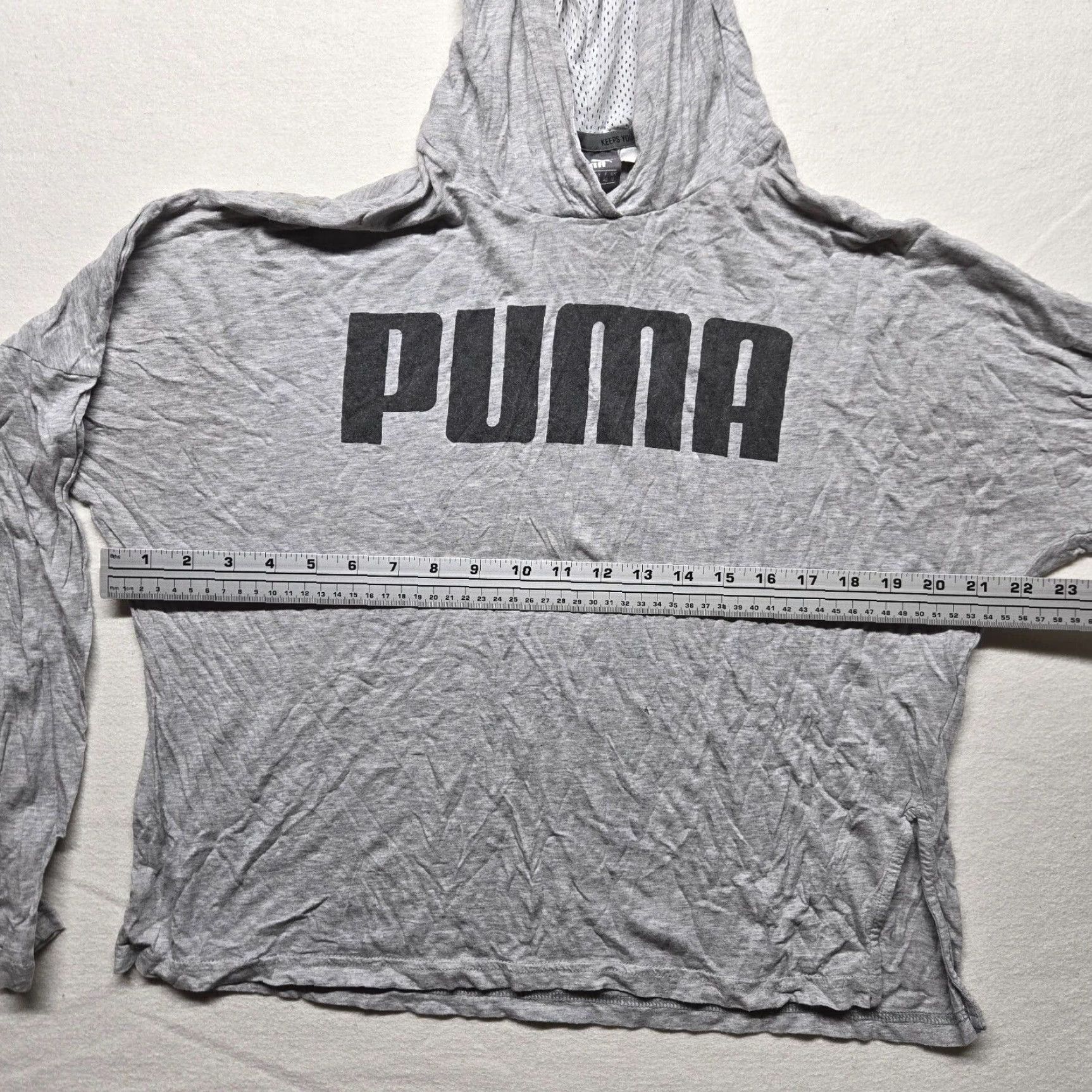 Puma PUMA Hooded Shirt Women's M Gray Long Sleeve Cropped Pullover Activewear Logo Sports Modern Fit Size M / US 6-8 / IT 42-44 - 4 Thumbnail