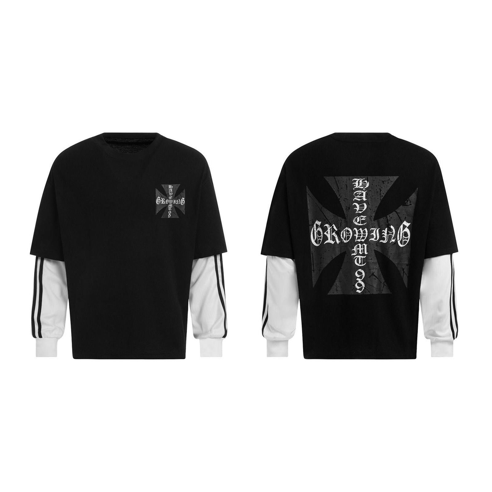 Japanese Brand Iron Cross Black Layered Look Long Sleeve T-Shirt Size US L / EU 52-54 / 3 - 5 Thumbnail