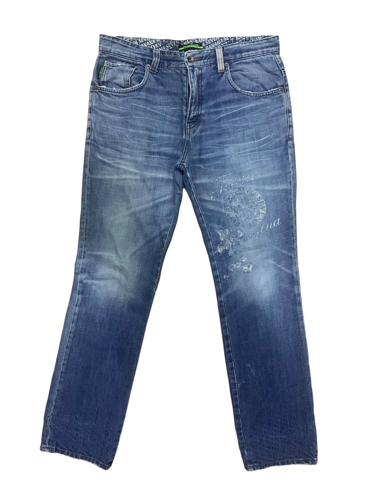 image of If Six Was Nine x Le Grande Bleu L G B Vintage Banana Seven Punk Jeans Style Hysteric Glamour in Bl