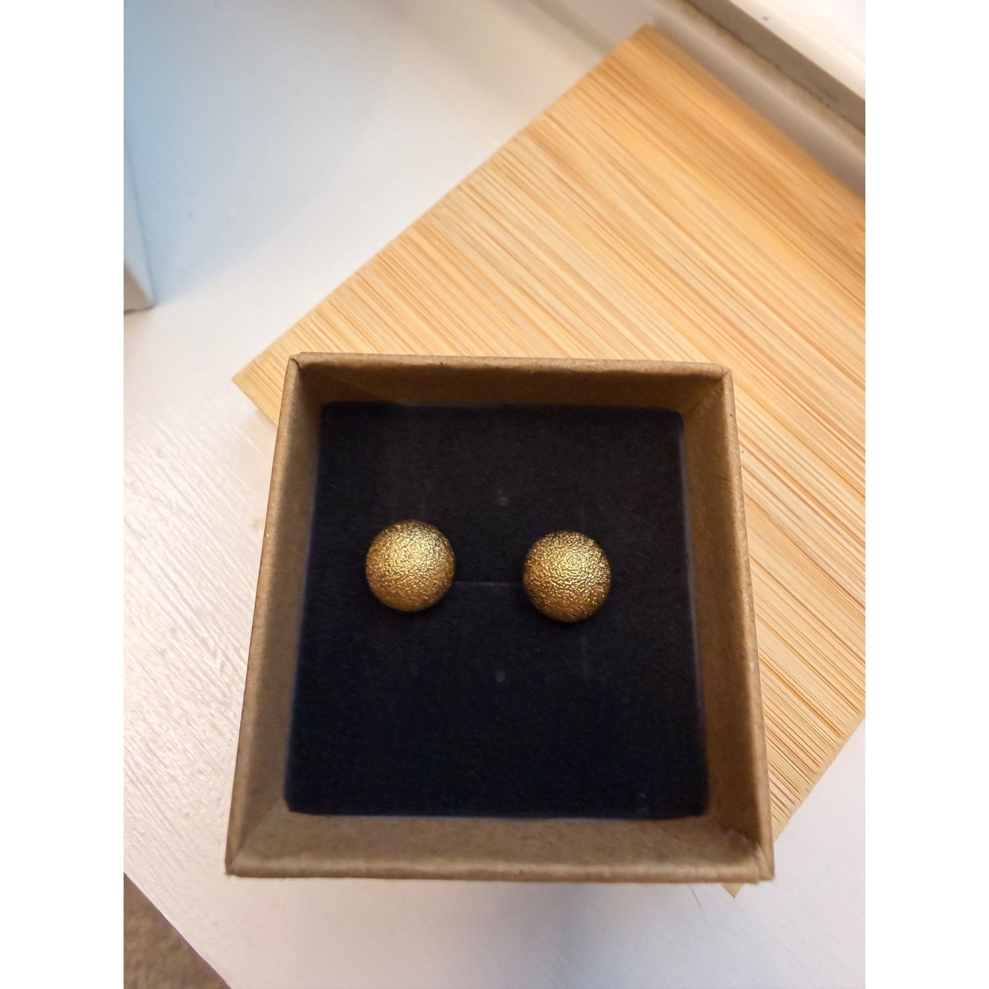 Other Gold Textured Ball Stud Earrings In Gift Box Size ONE SIZE - 3 Thumbnail