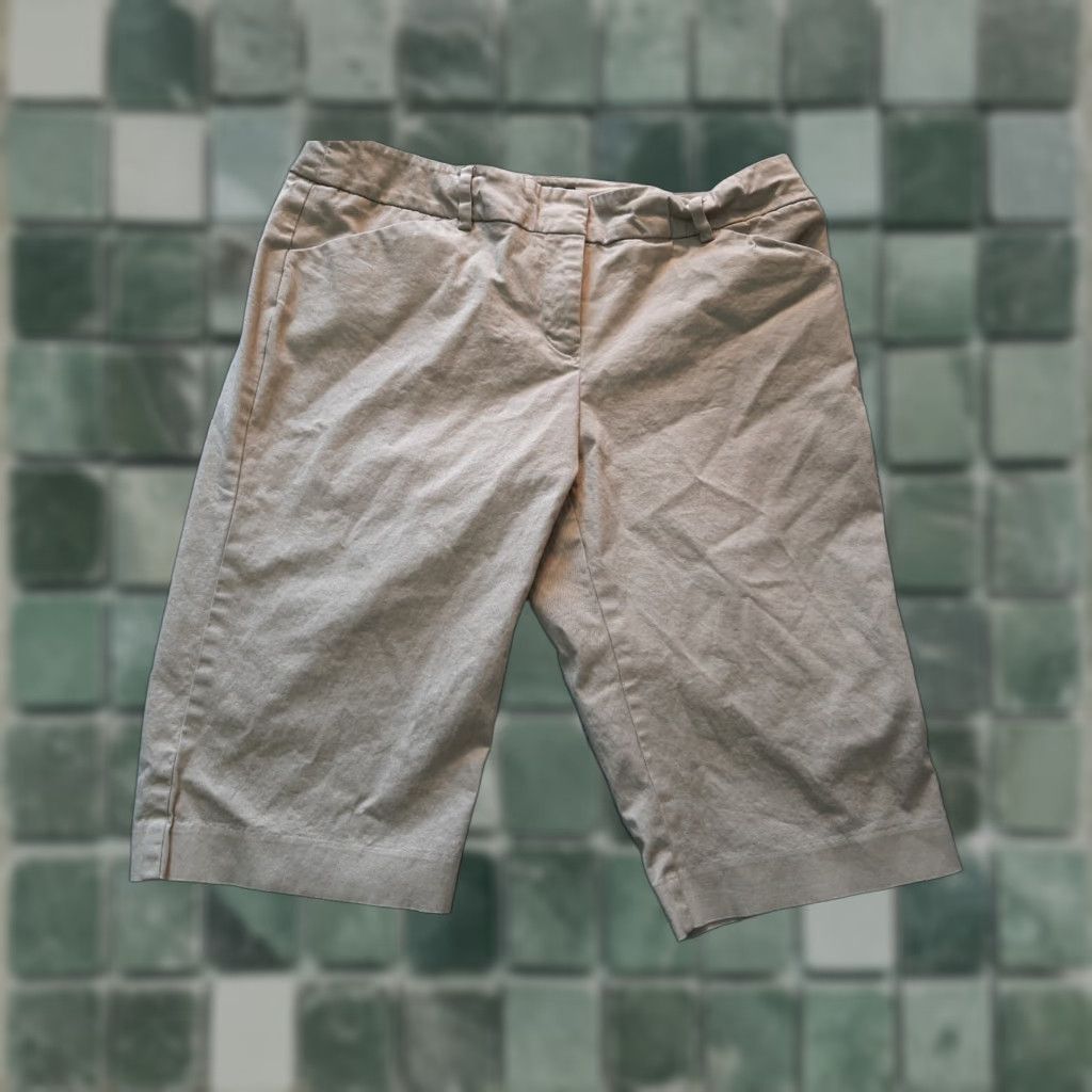 Vintage 7th Ave Shorts Womens Size 6 Beige Chino Cuffed NY&C Regular Women Size 28" / US 6 / IT 42 - 1 Thumbnail
