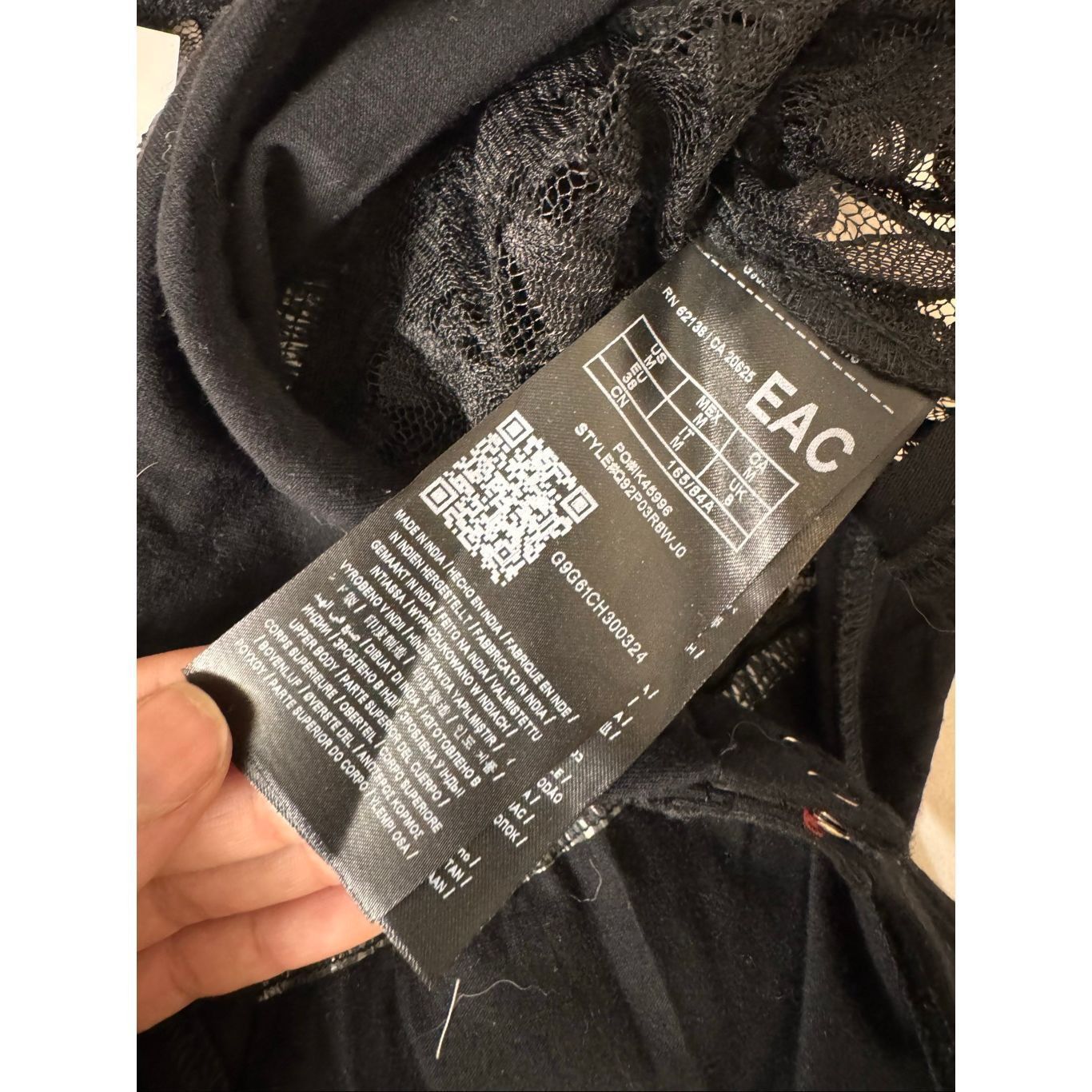 Guess GUESS Black Lace Bodysuit Women’s Size M Spaghetti Strap Floral Lace Top NWT Size M / US 6-8 / IT 42-44 - 7 Thumbnail