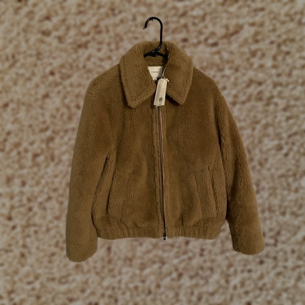 Vince Vince Faux Shearling Bomber Jacket Sandshell Mob Wife Women's Medium New Size M / US 6-8 / IT 42-44 - 1 Thumbnail