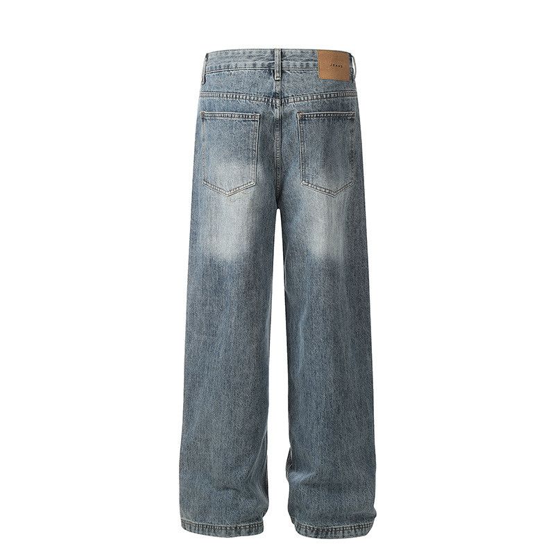 Jean Vintage washed distressed wide-leg cleanfit straight jeans Size US 32 / EU 48 - 2 Thumbnail