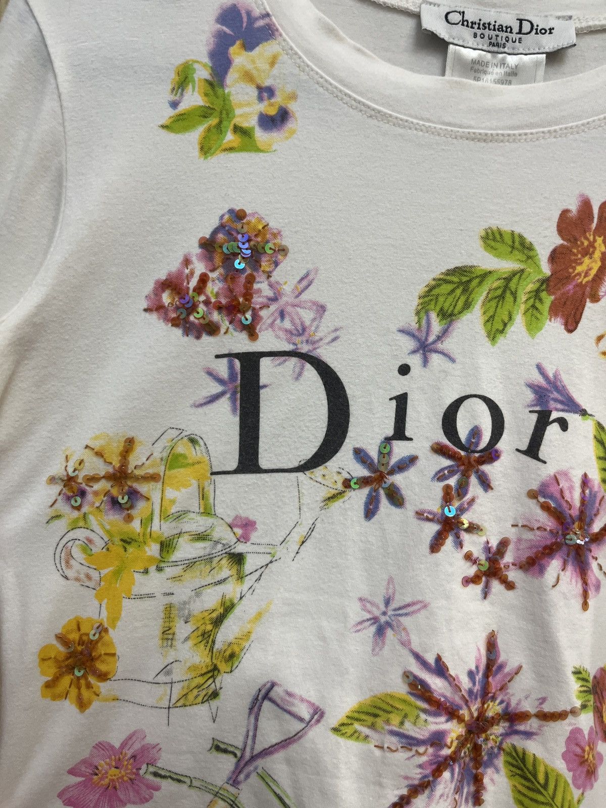 Dior Christian Dior Galliano Era Floral Sequin Top Size XS / US 0-2 / IT 36-38 - 3 Thumbnail