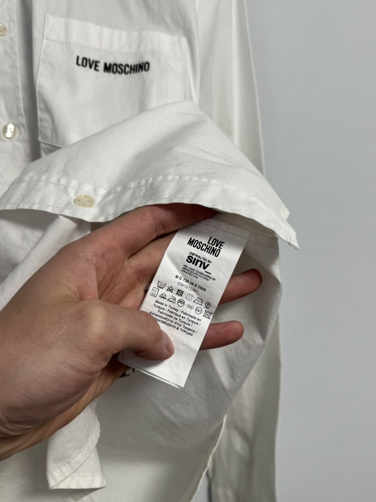 Moschino Love Moschino Button Up Shirt White Logo Size US M / EU 48-50 / 2 - 9 Thumbnail