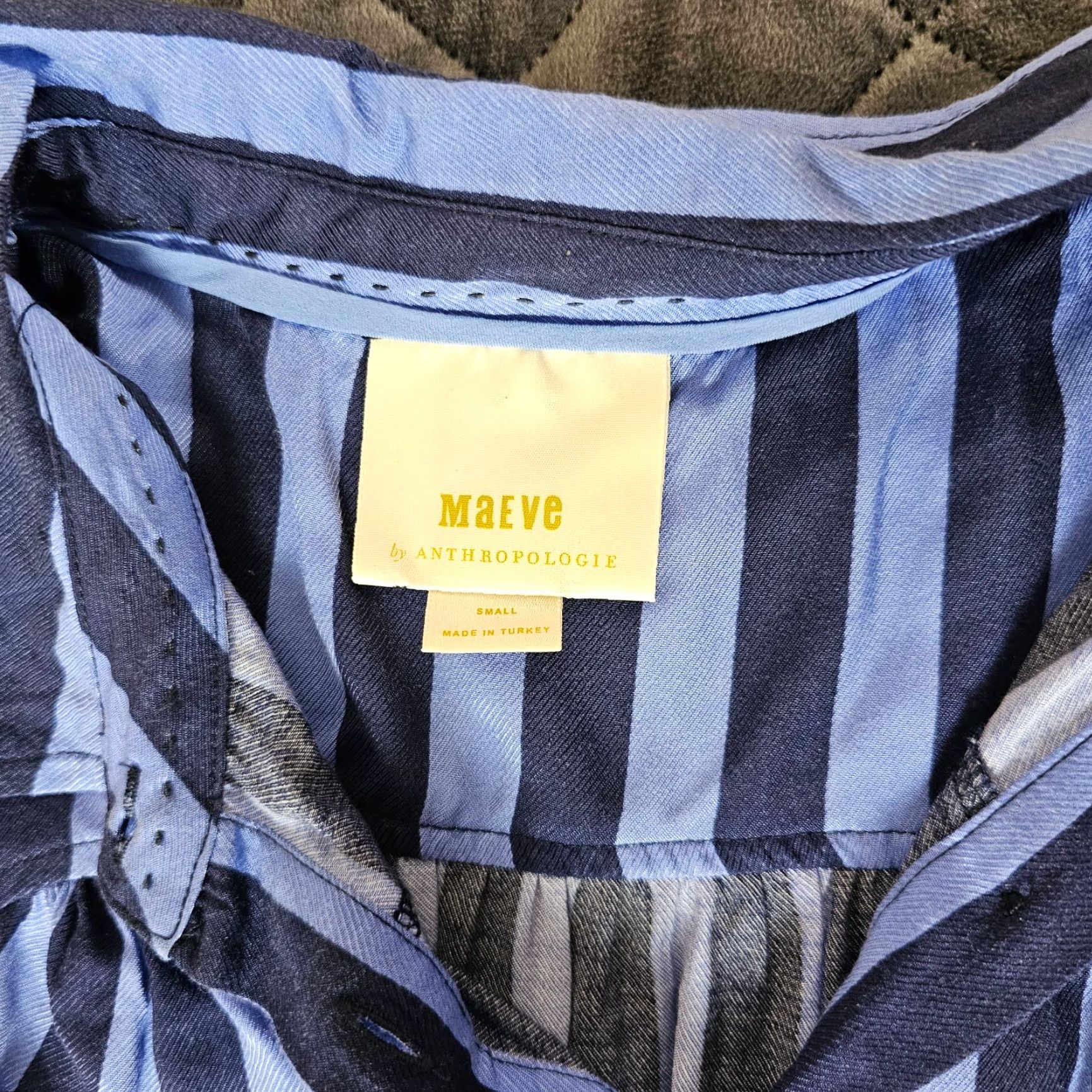Vintage Maeve Button Blouse Striped Blue Casual Formal Shirt S Women Size S / US 4 / IT 40 - 7 Thumbnail