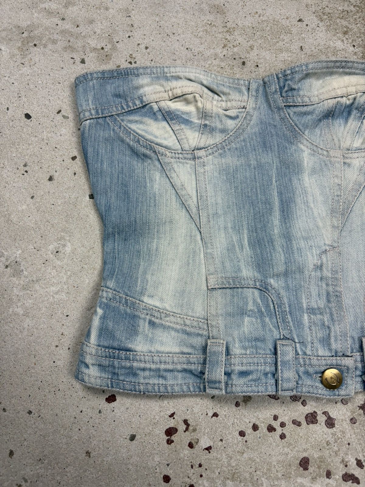Just Cavalli Vintage 2000s Just Cavalli Denim Jeans Corset Top Zip Up Size M / US 6-8 / IT 42-44 - 4 Thumbnail