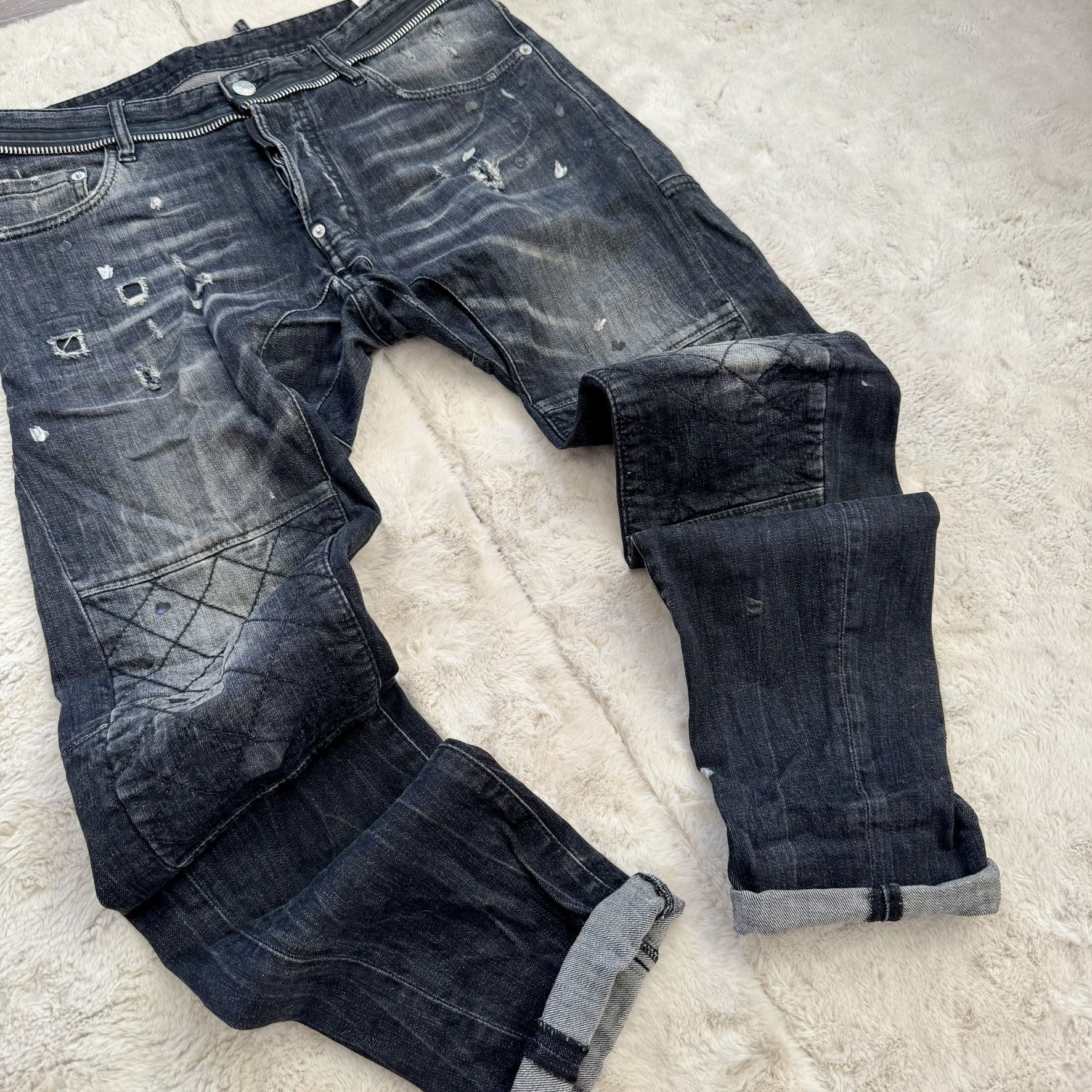 Dsquared2 Dsquared2 Distressed Black Jeans w/ Knee Stitching – Size 48 Size US 32 / EU 48 - 4 Thumbnail