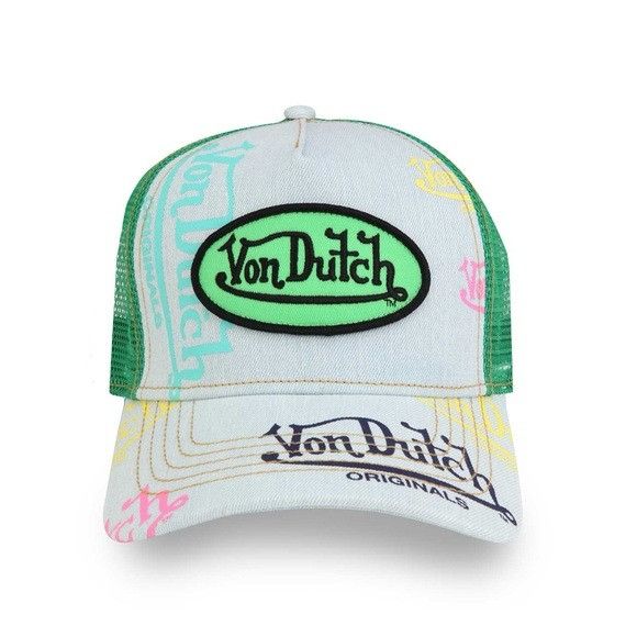 Designer × Von Dutch NWT VON DUTCH LIGHT DENIM APPLE LOGO TRUCKER HAT Size ONE SIZE - 1 Thumbnail