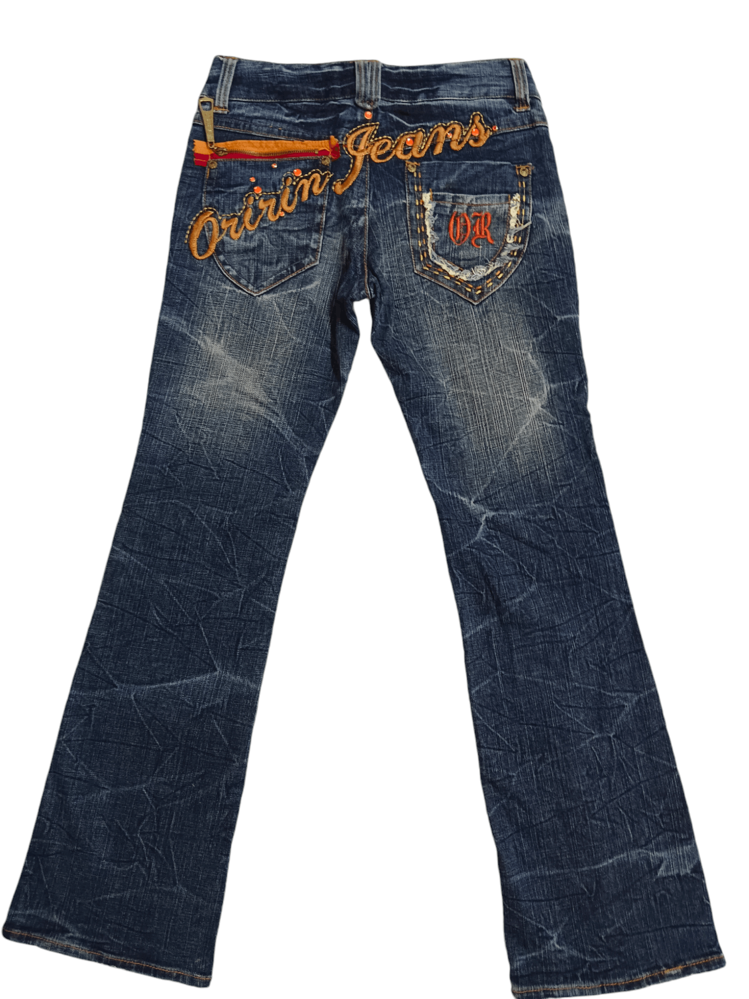 Japanese Brand 🔥Oririn🔥 Thunder Whiskers Embroidery Skinny Flare Jeans Size 28" / US 6 / IT 42 - 1 Thumbnail