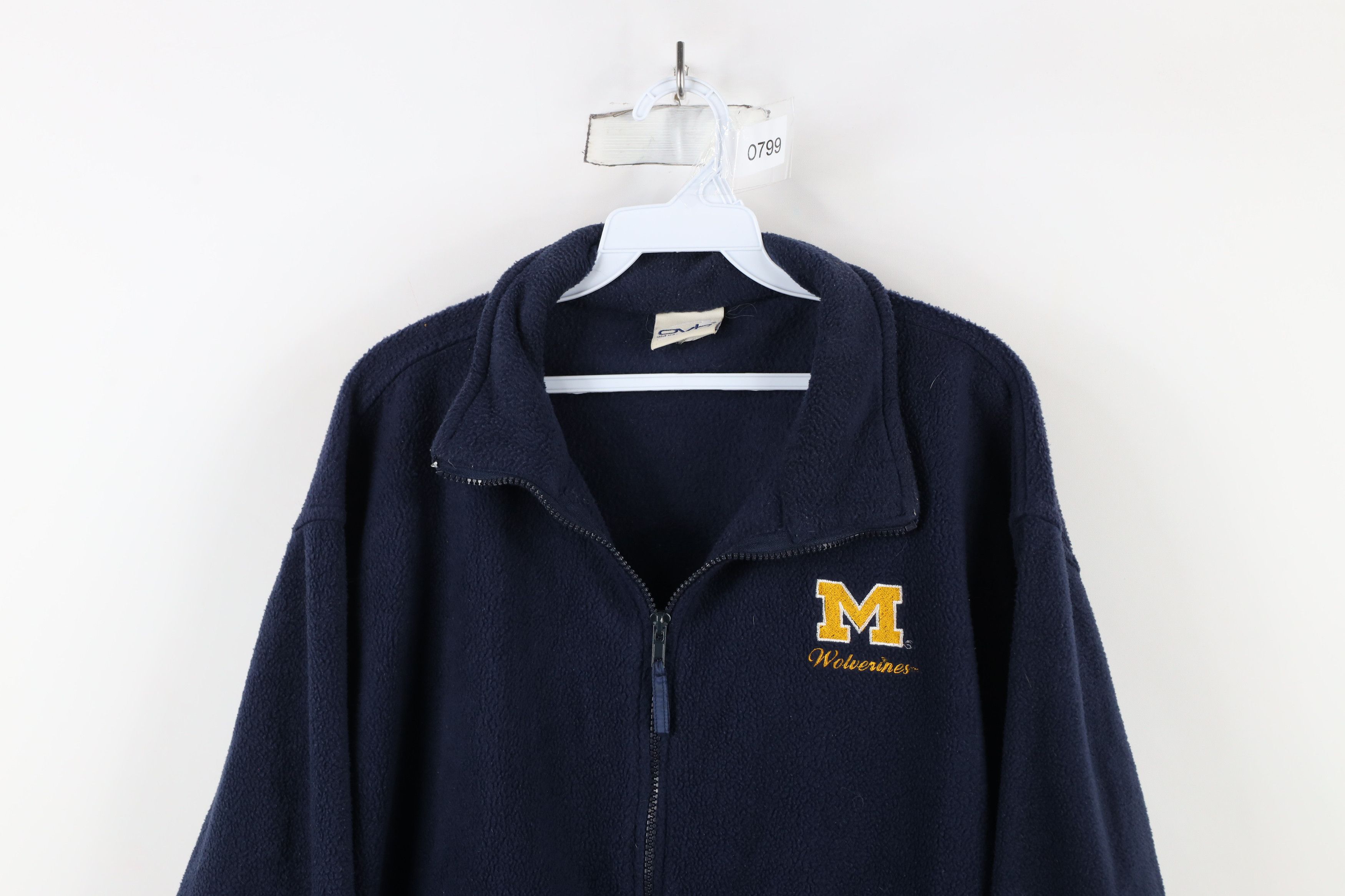Vintage Vintage 90s University of Michigan Fleece Jacket Blue Size US M / EU 48-50 / 2 - 2 Thumbnail