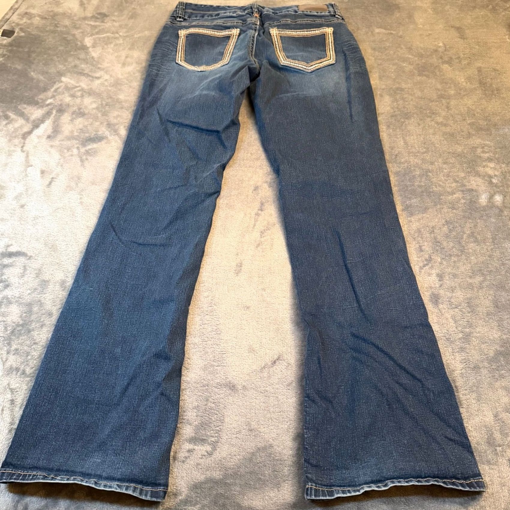 Vintage Maurices Bootcut Jeans Womens 7/8 Denim Dark Wash 30x32 Stretch 5-Pocket Regular 75% Cotton 23% Polyester 2% Spandex Blue Size 30" / US 8 / IT 44 - 4 Thumbnail