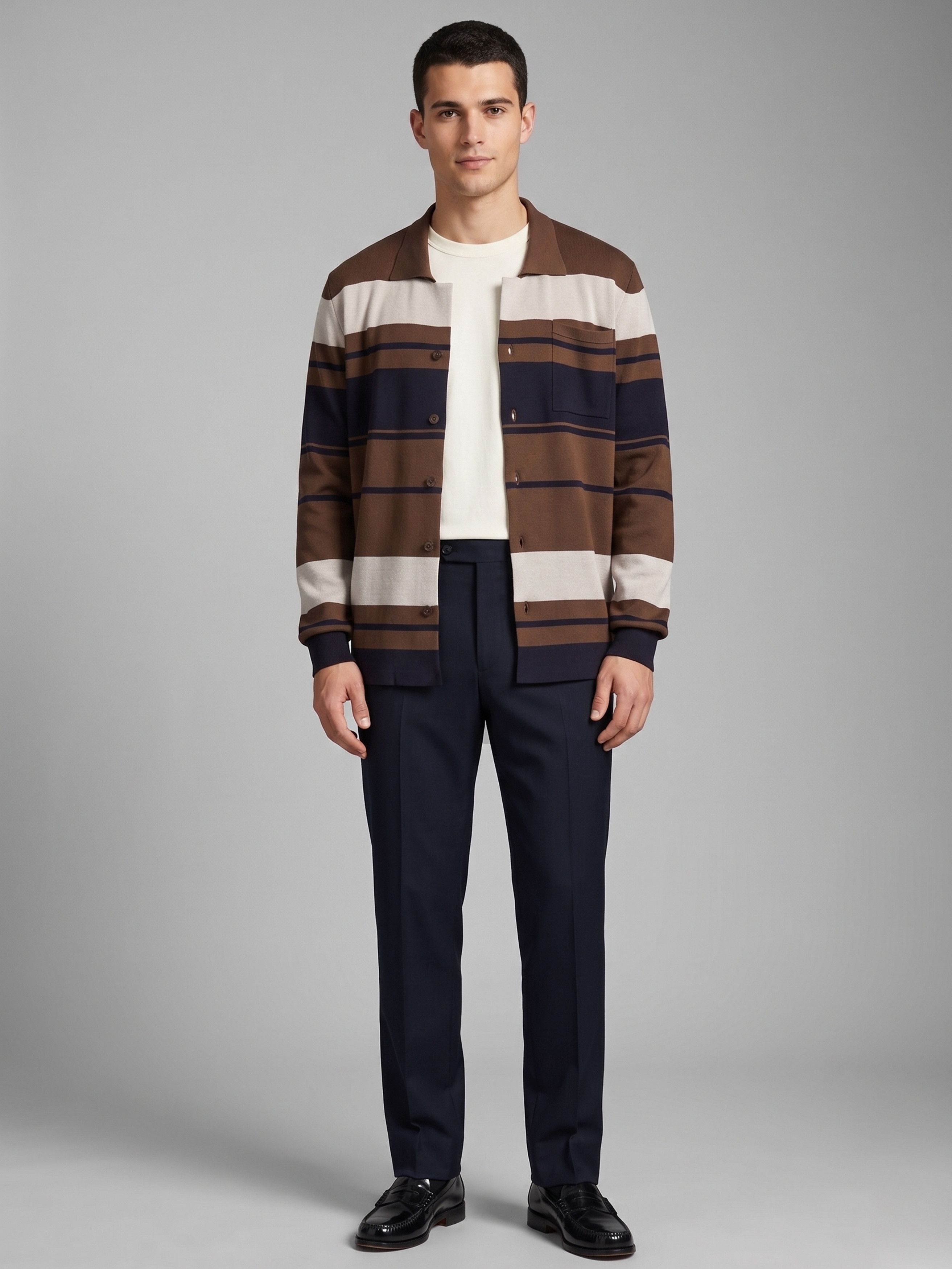 Maison Margiela Striped Knit Button Front Cardigan Size US XL / EU 56 / 4 - 2 Thumbnail
