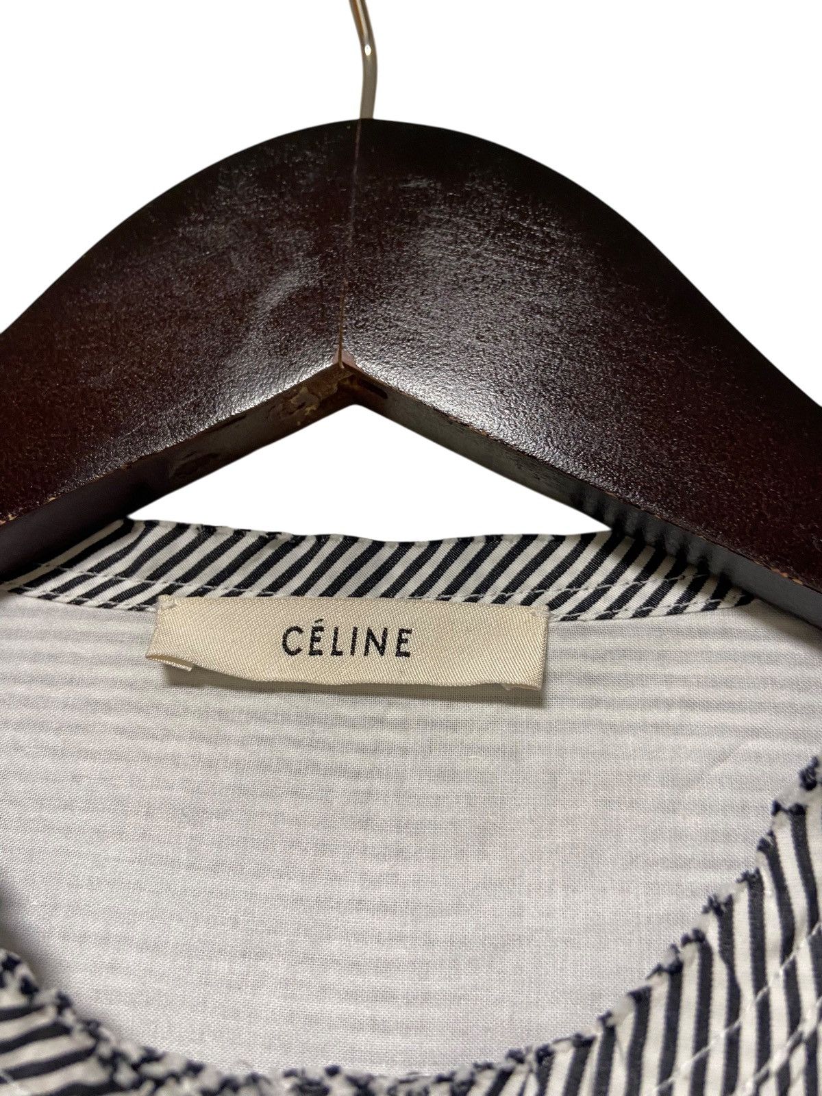 Celine × Designer Celine Women’s Striped Long Sleeve Button Up Dress Size S / US 4 / IT 40 - 7 Thumbnail