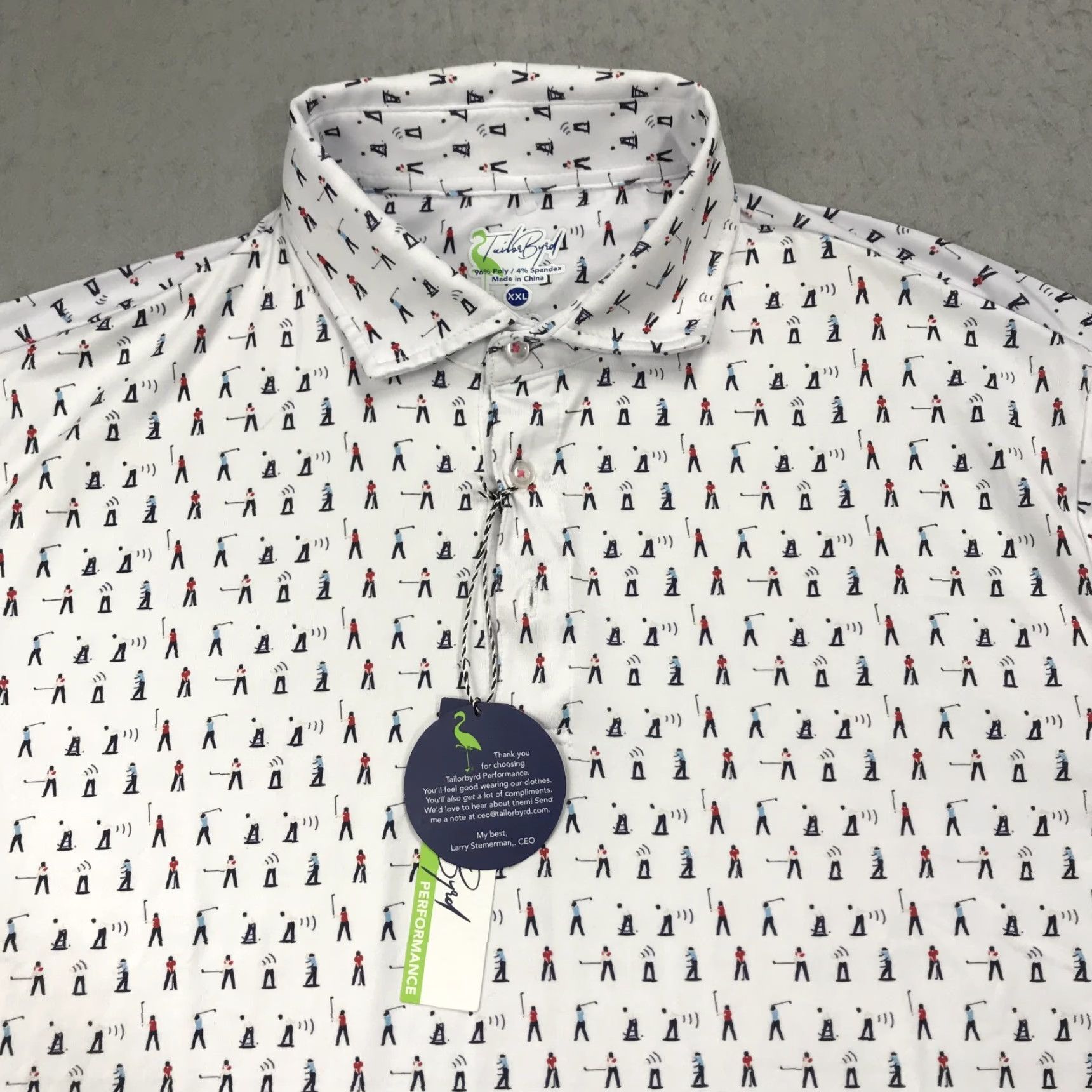 Tailorbyrd TAILORBYRD Polo Shirt Mens 2XL White Golf All Over Print Bird NWT Polo Shirt Mens 2XL White Golf All Over Print Bird NWT Size US XXL / EU 58 / 5 - 2 Thumbnail