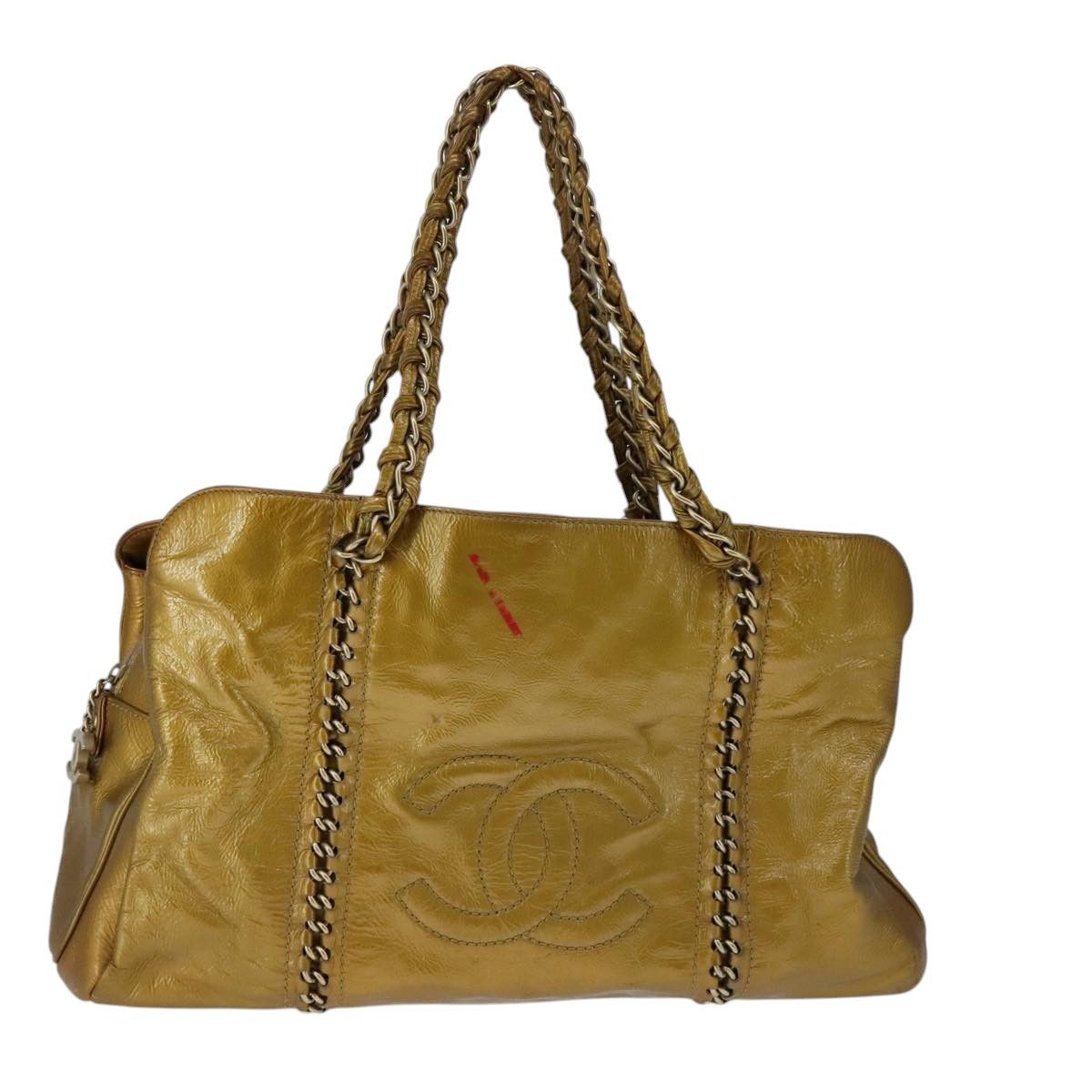 Chanel Coco Cabas Gold Patent Leather Tote Bag (Pre-Owned) Size ONE SIZE - 1 Thumbnail
