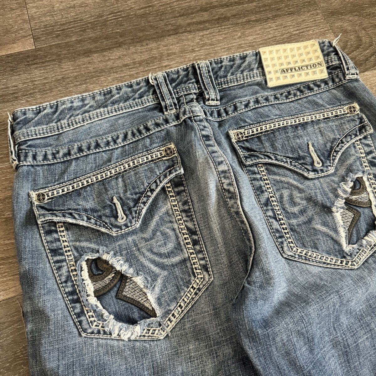 Affliction × Vintage Crazy Vintage y2k Affliction wide leg archive style jeans d Size US 32 / EU 48 - 3 Thumbnail