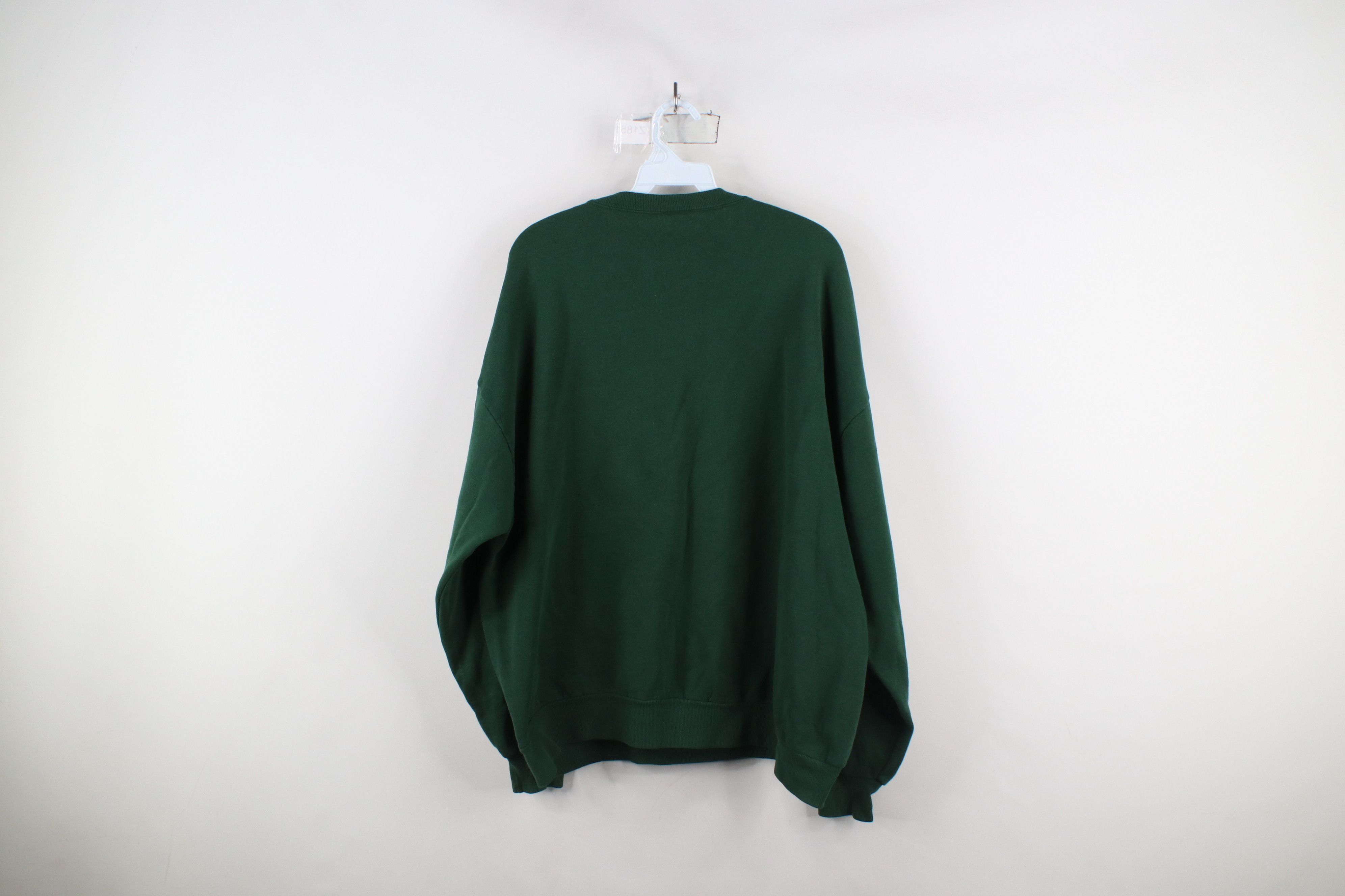 Vintage Vintage 90s Streetwear Blank Crewneck Sweatshirt Green USA Size US XXL / EU 58 / 5 - 9 Thumbnail