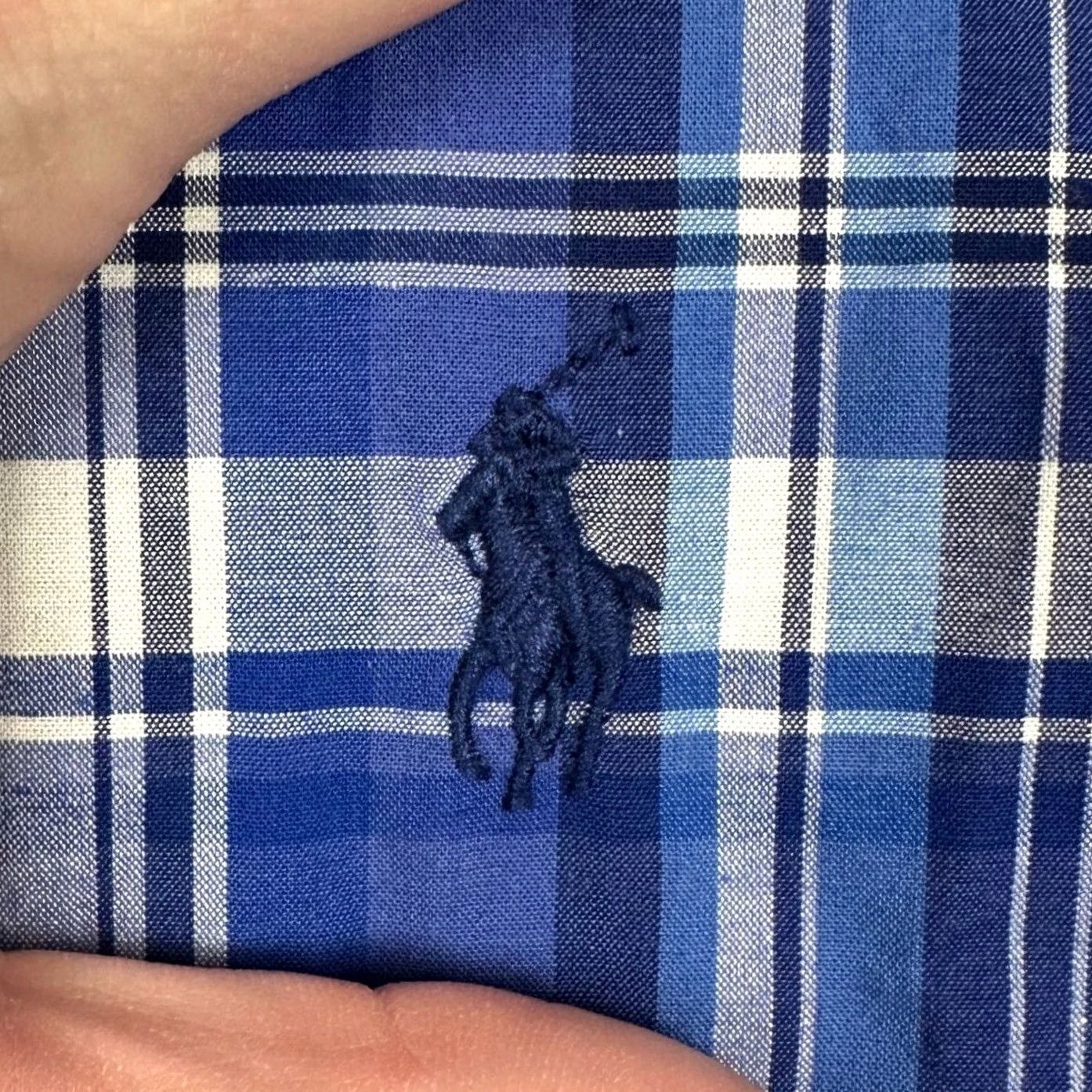Ralph Lauren Ralph Lauren Shirt Mens XL Blue Dress Classic Fit Tartan Plaid Stretch Pony Button-Up Long Sleeve Size 46R - 7 Thumbnail