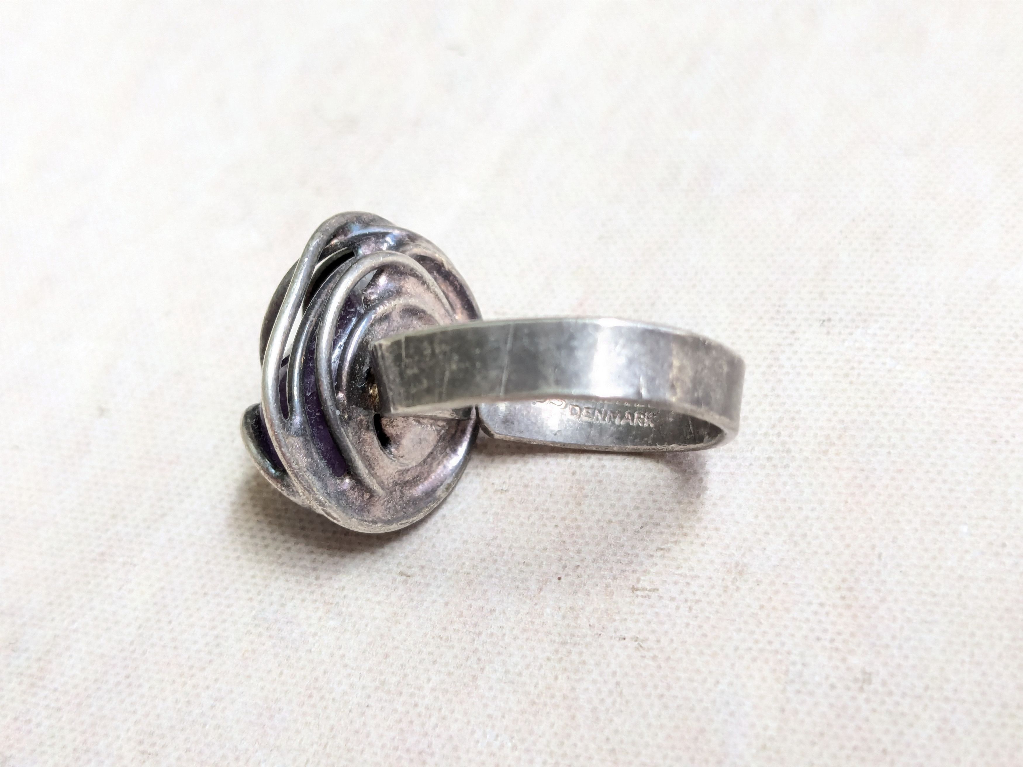 Jewelry × Vintage Vintage Sterling Silver Amethyst Ring Purple Denmark Size ONE SIZE - 9 Thumbnail