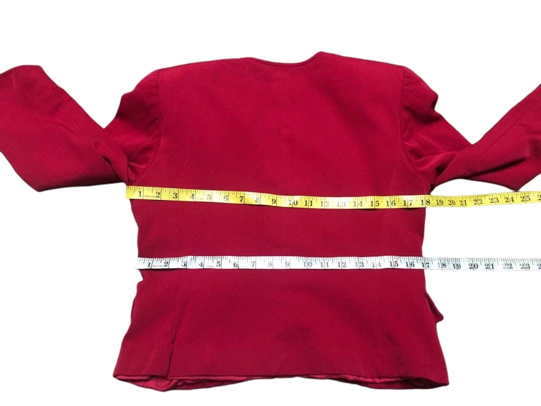 Christian Dior Monsieur Christian Dior PRET-A-PORTER Red Coat Jacket No Collar Size M / US 6-8 / IT 42-44 - 14 Thumbnail