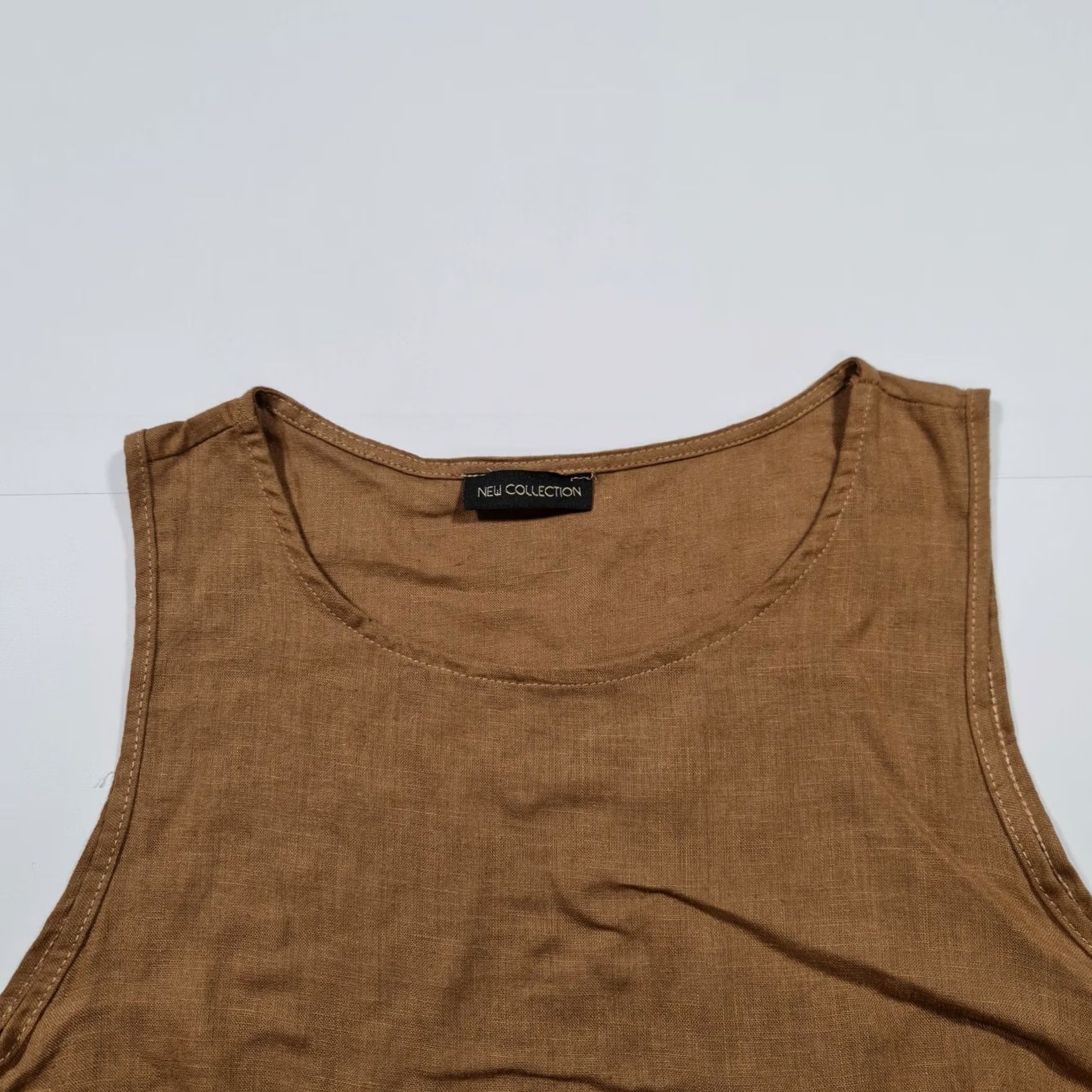 Vintage New Collection Womens Dress Brown Small Sleeveless A-Line Belted Knee Length Size S / US 4 / IT 40 - 2 Thumbnail