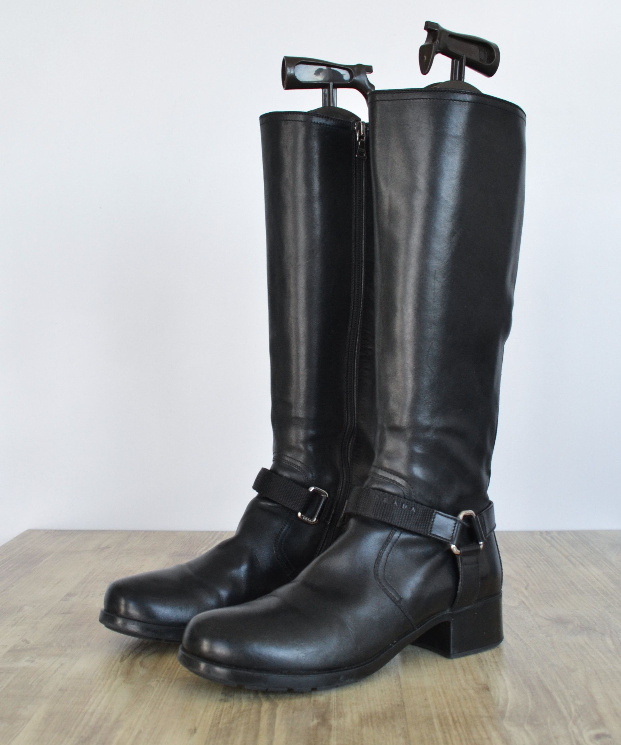 Prada PRADA FW 1999 Rare Unisex Leather Biker Boots | Grailed