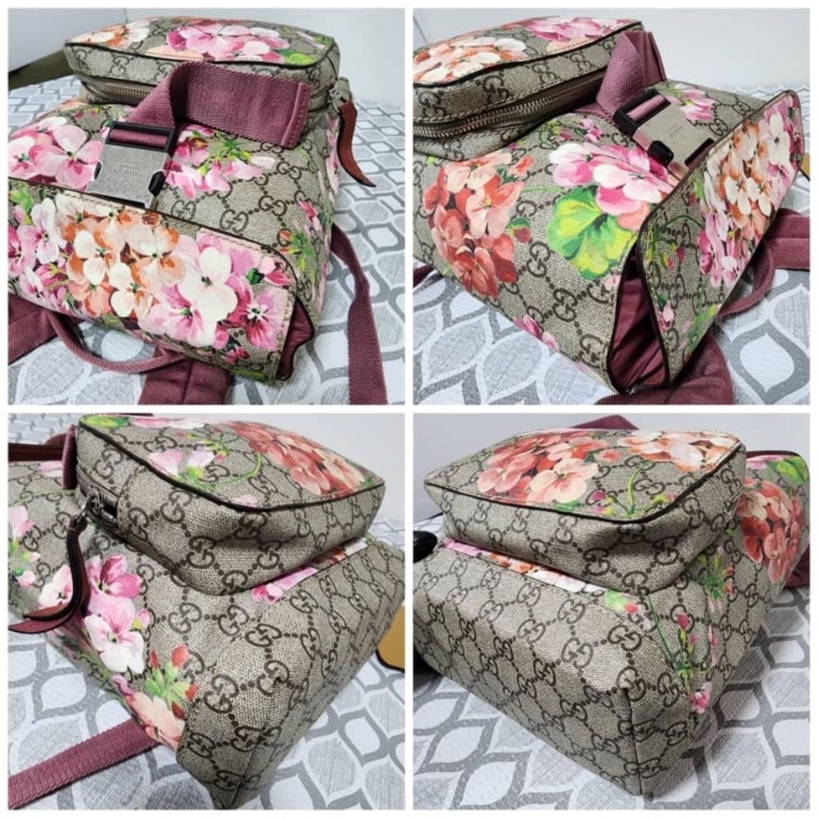 Gucci GUCCI GG Supreme Monogram Bloom Small Single Buckle Backpack Size ONE SIZE - 11 Thumbnail