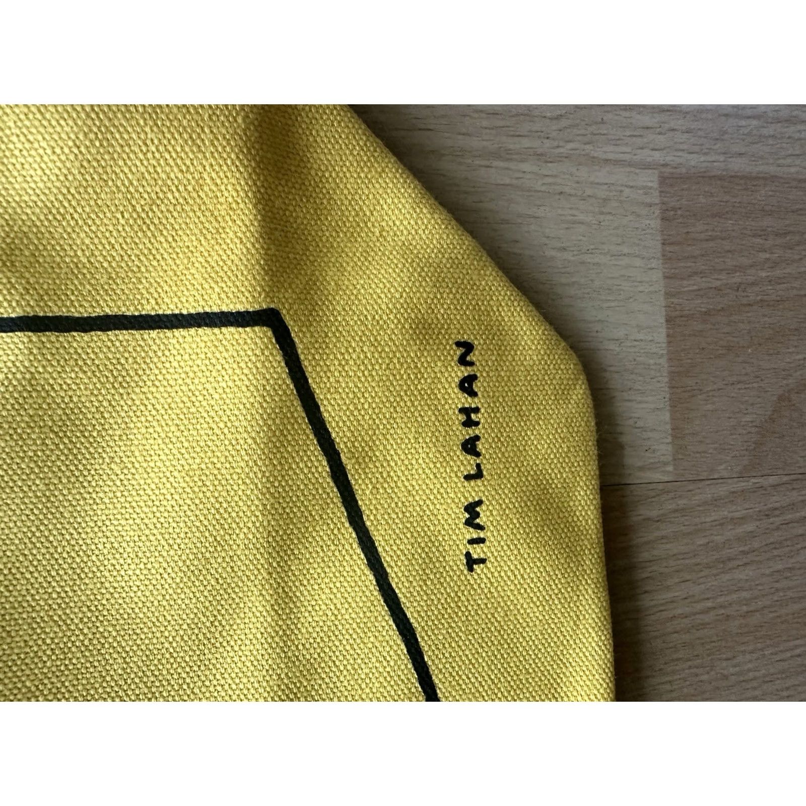 Vintage VINTAGE New Yorker Tim Lahan Tote Bag Canvas Yellow Limited Edition Women 15 15 5 Bright Yellow Ware? Size ONE SIZE - 3 Thumbnail