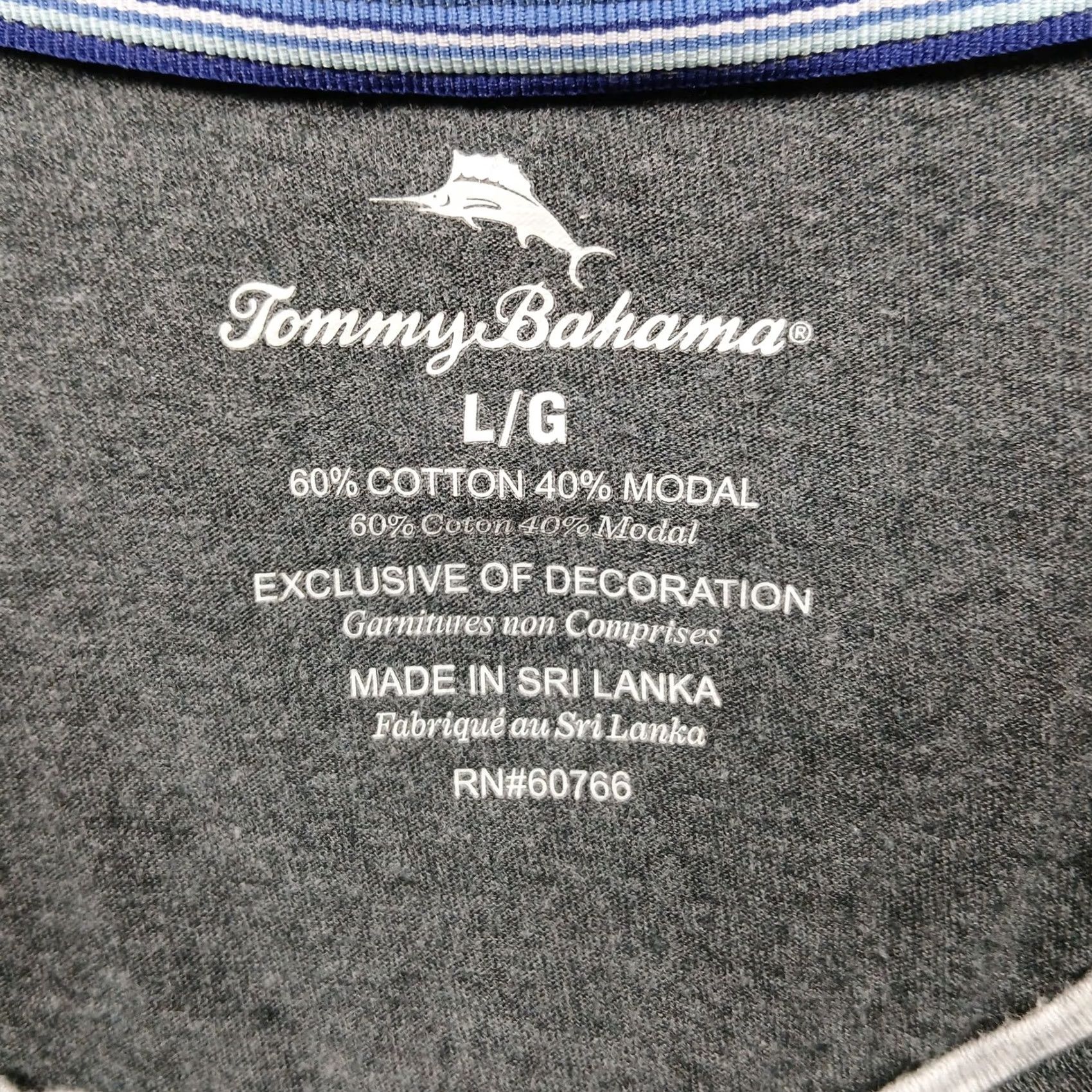 Tommy Bahama VINTAGE? No — Tommy Bahama T-Shirt Gray Short Sleeve V-Neck Mens Large Cotton Modal Blend Size US L / EU 52-54 / 3 - 4 Thumbnail