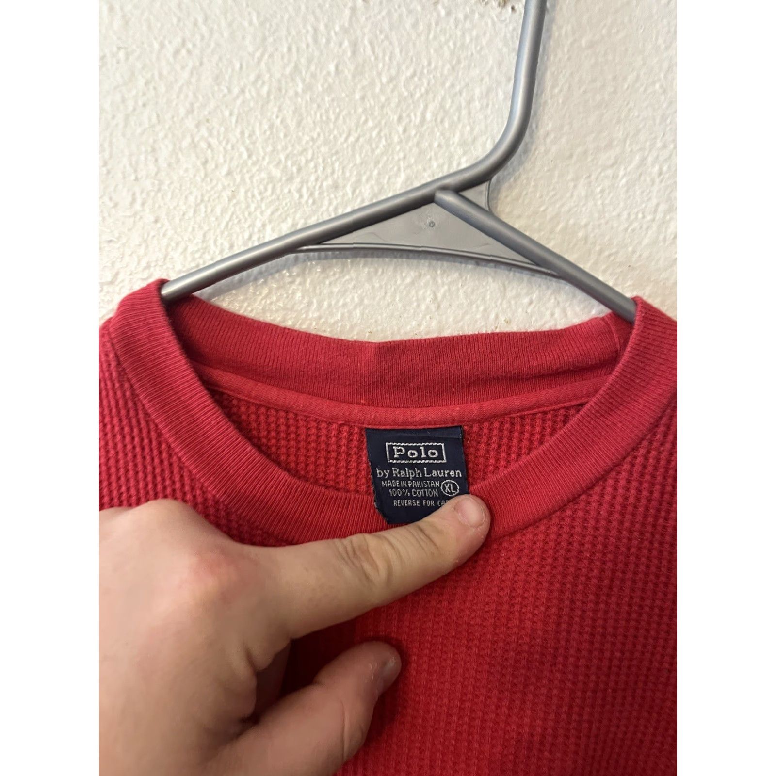 Polo Ralph Lauren Polo Ralph Lauren Polo Shirt Long Sleeve Red Cotton Knit XL Men’s Size US XL / EU 56 / 4 - 4 Thumbnail