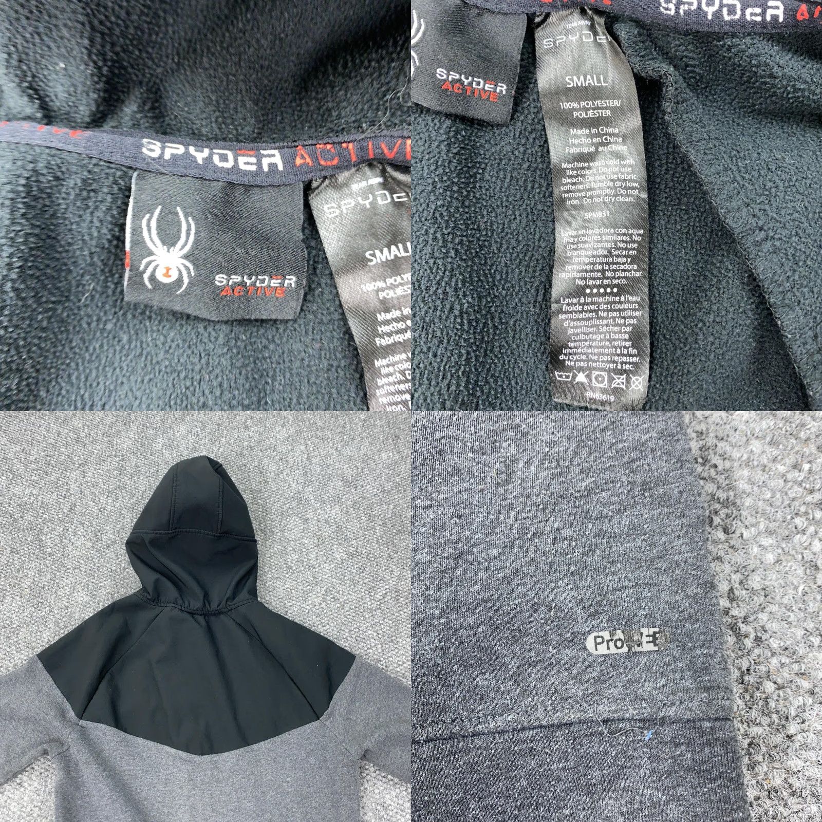 Spyder Spyder Active Jacket Womens Small Gray Black Hooded Full Zip Fleece Lined Logo Size S / US 4 / IT 40 - 8 Thumbnail