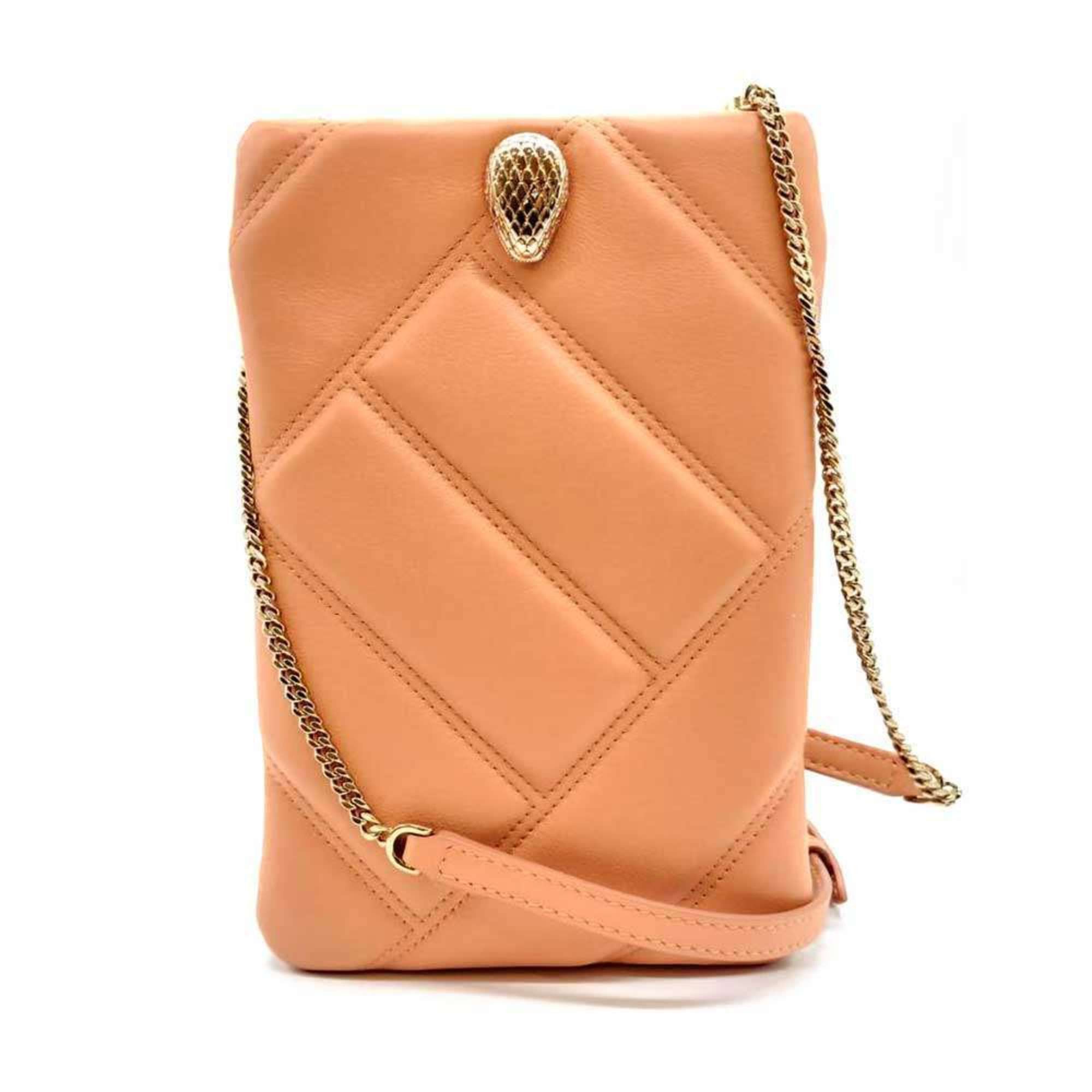 Bvlgari BVLGARI Serpenti Cabochon Shoulder Bag Smartphone Orange Snake Head Leather Women's Size ONE SIZE - 1 Thumbnail