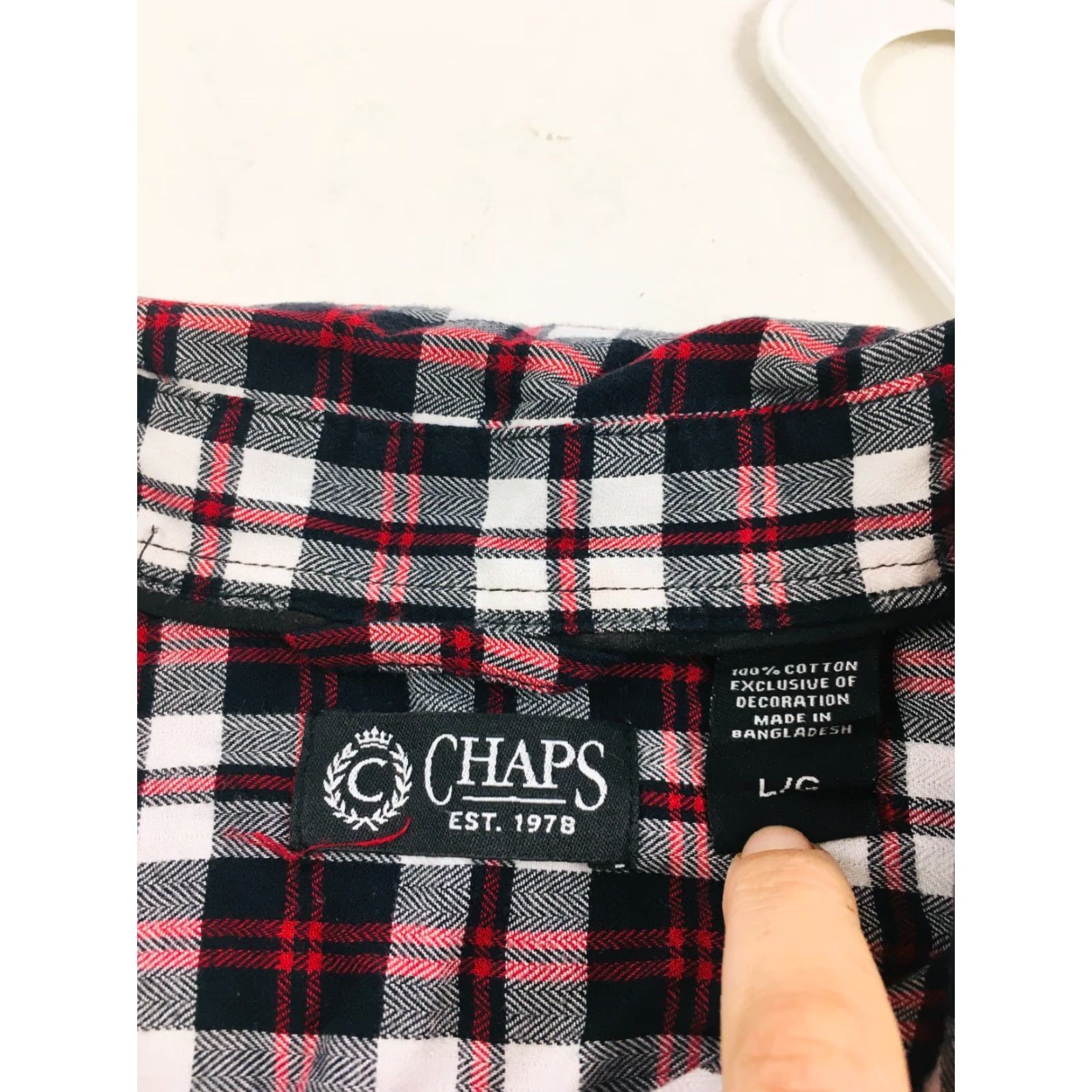 Chaps Chaps Shirt Men's Casual Button Up Long Sleeve Check Plaid Cotton Size L Size US L / EU 52-54 / 3 - 6 Thumbnail