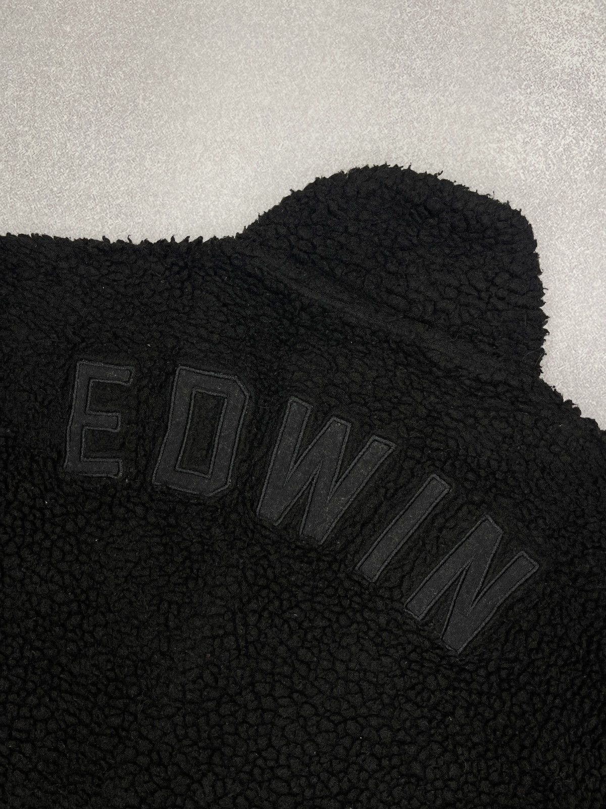 Edwin × Japanese Brand × Vintage Vintage Edwin Insulate Fleece Jacket Black Big Logo Japanese Size US M / EU 48-50 / 2 - 4 Thumbnail