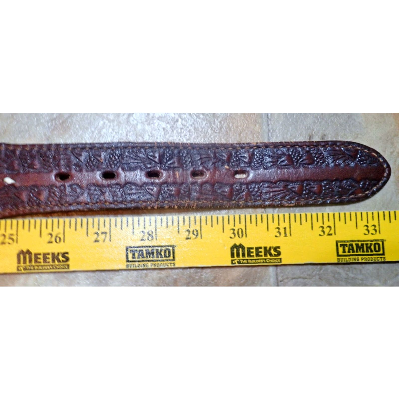 Vintage VINTAGE Bona Allen Belt GINNY Name 30 Brown Tooled Leather Western Belt Womens 70s 80s 90s USA Buckle Size ONE SIZE - 7 Thumbnail