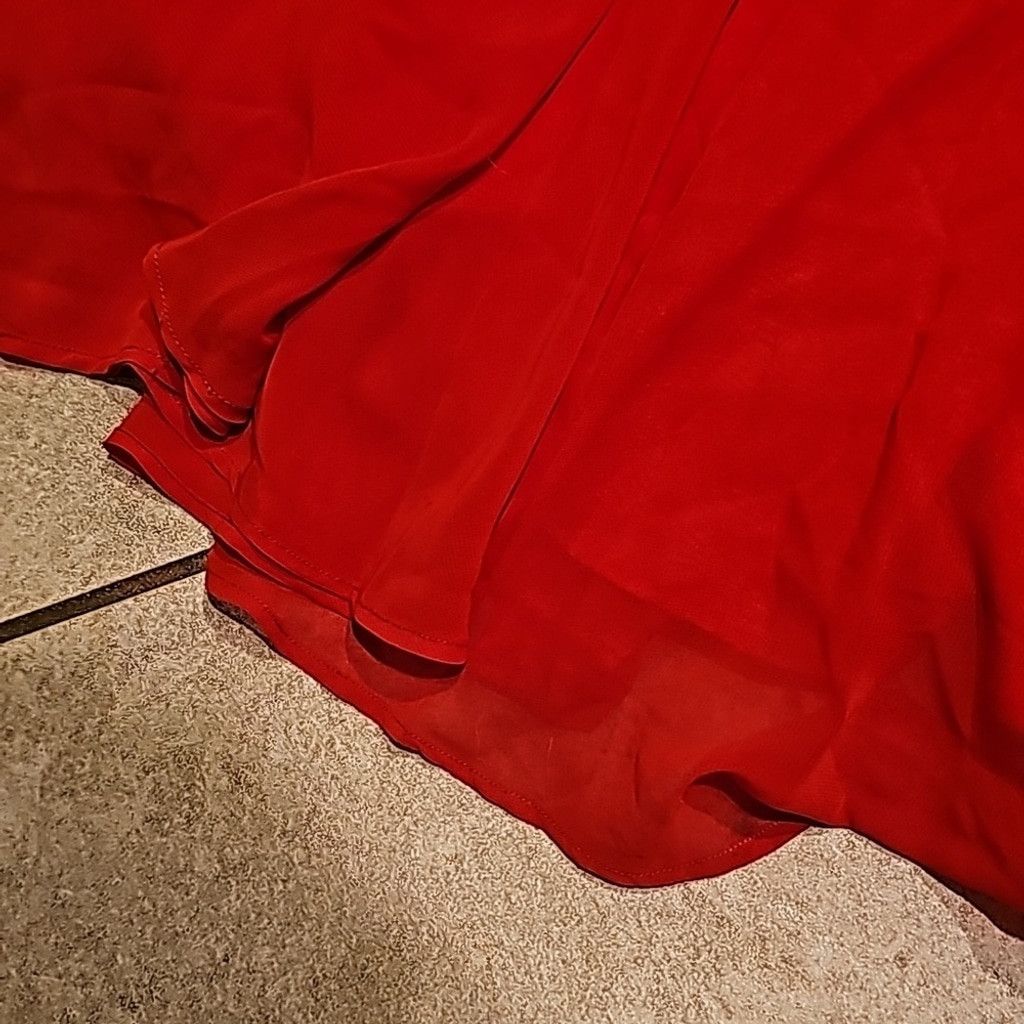 The Unbranded Brand Jovani embellished beaded illusion chiffon red gown dress 0 Size XS / US 0-2 / IT 36-38 - 8 Thumbnail