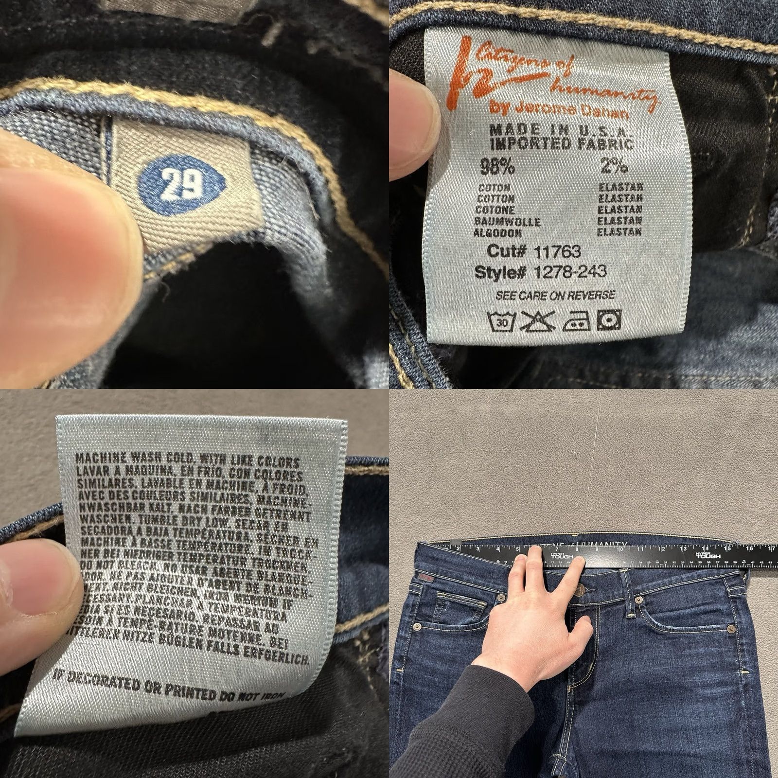 Citizens Of Humanity Citizens of Humanity Ava Jeans Womens 29 Blue Denim Low Rise Straight GUC Jeans Size 29" - 9 Thumbnail